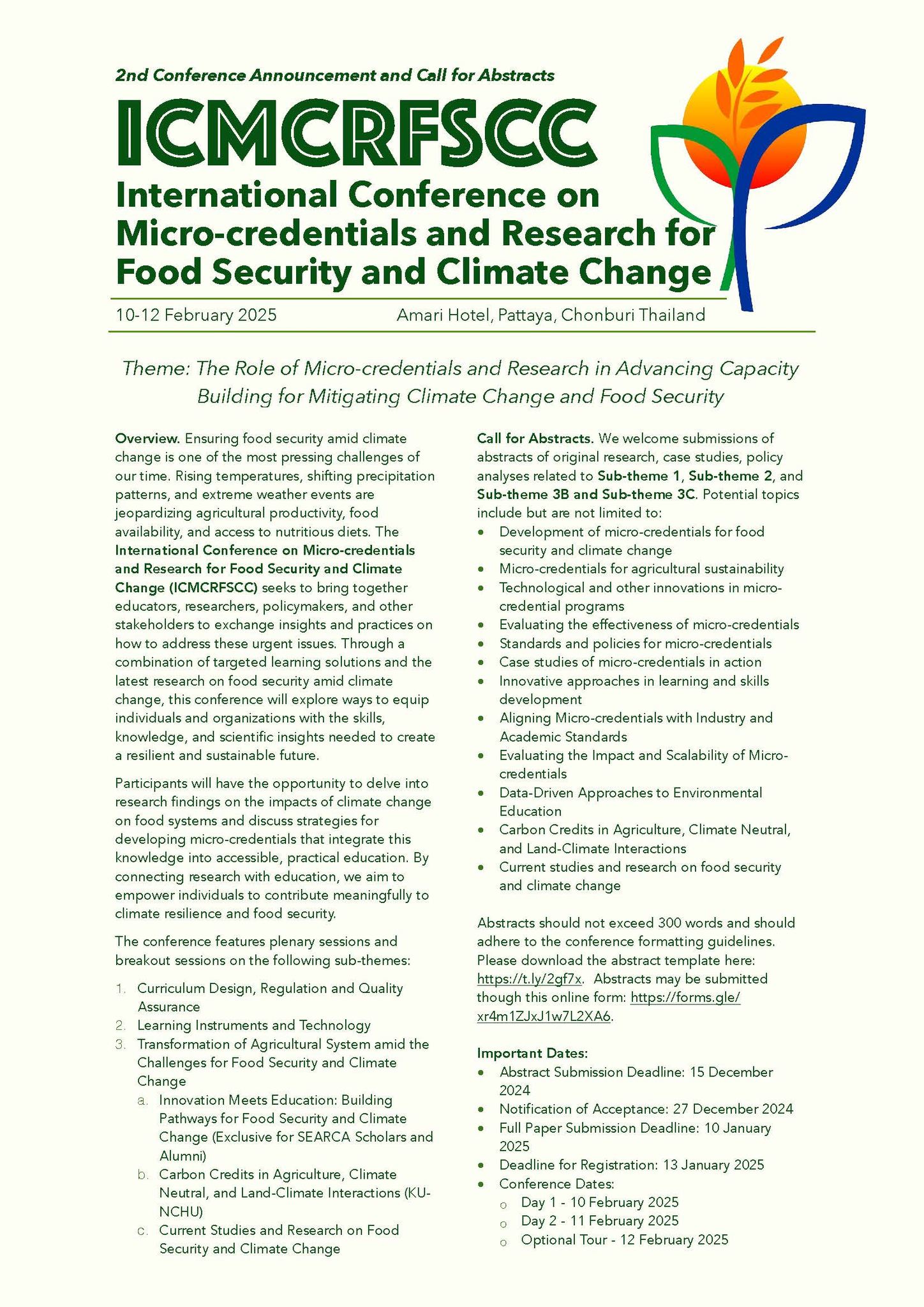 Master of Science in Food Security and Climate Change - MS FSCC