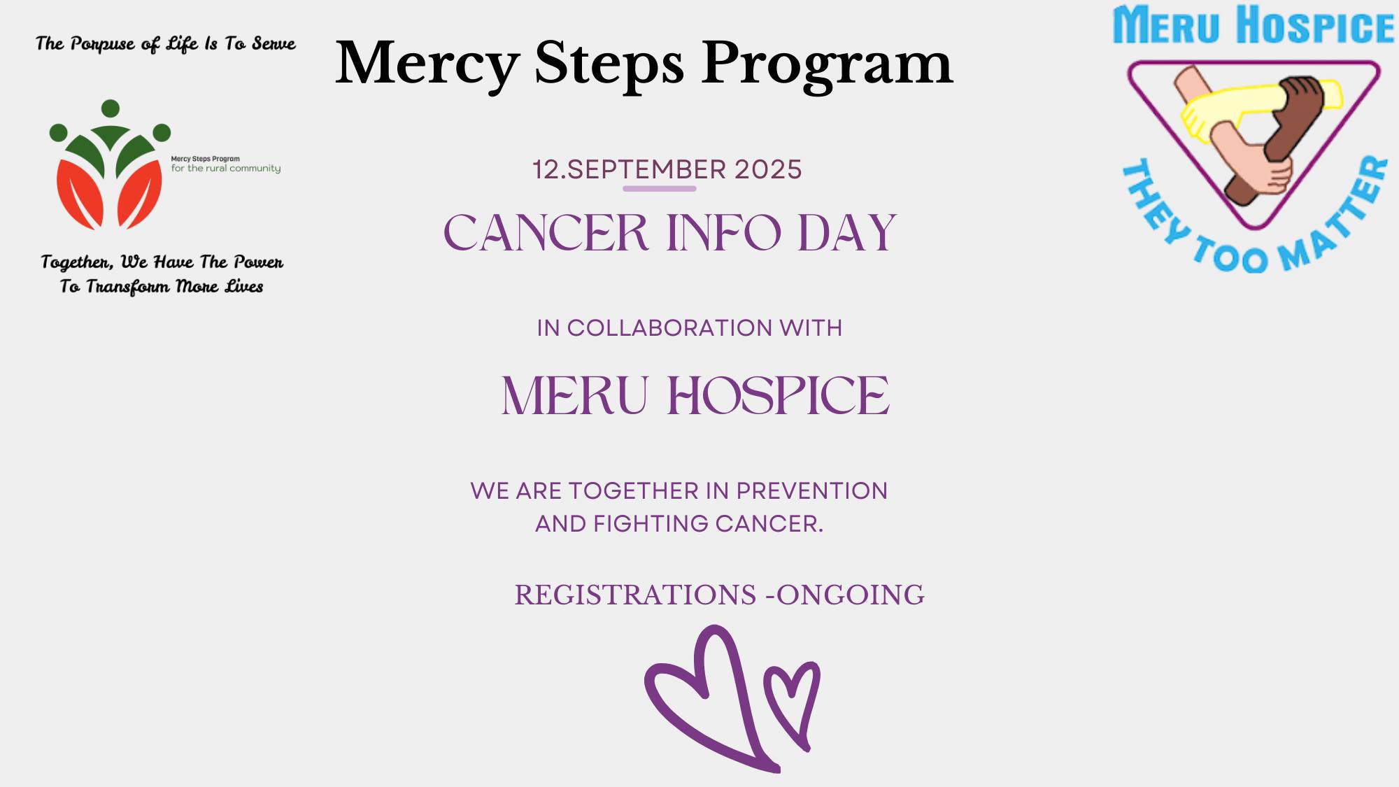 12.09.2025! If you live in or near... - Mercy Steps Program | Facebook