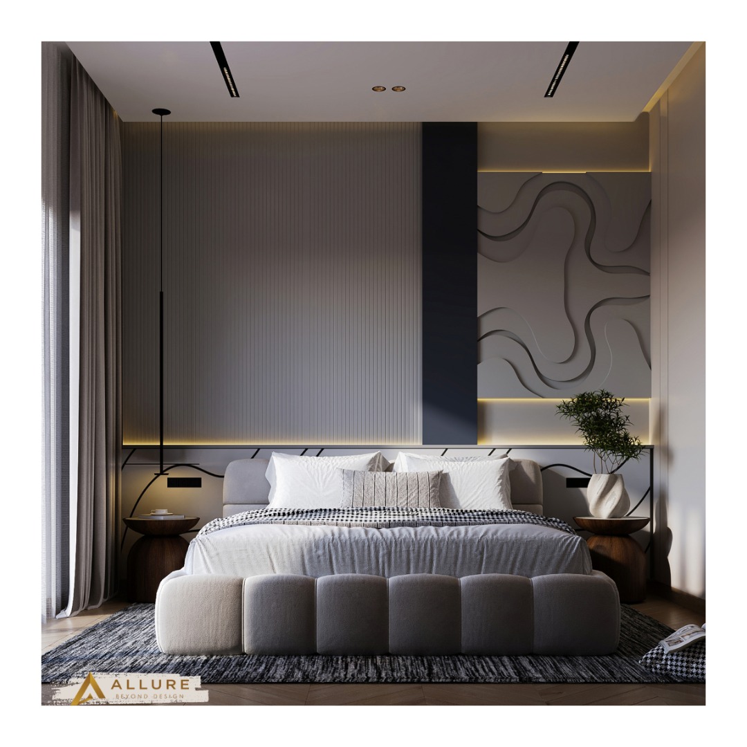 This bedroom boasts a sleek and... - Allure Interior Design | Facebook
