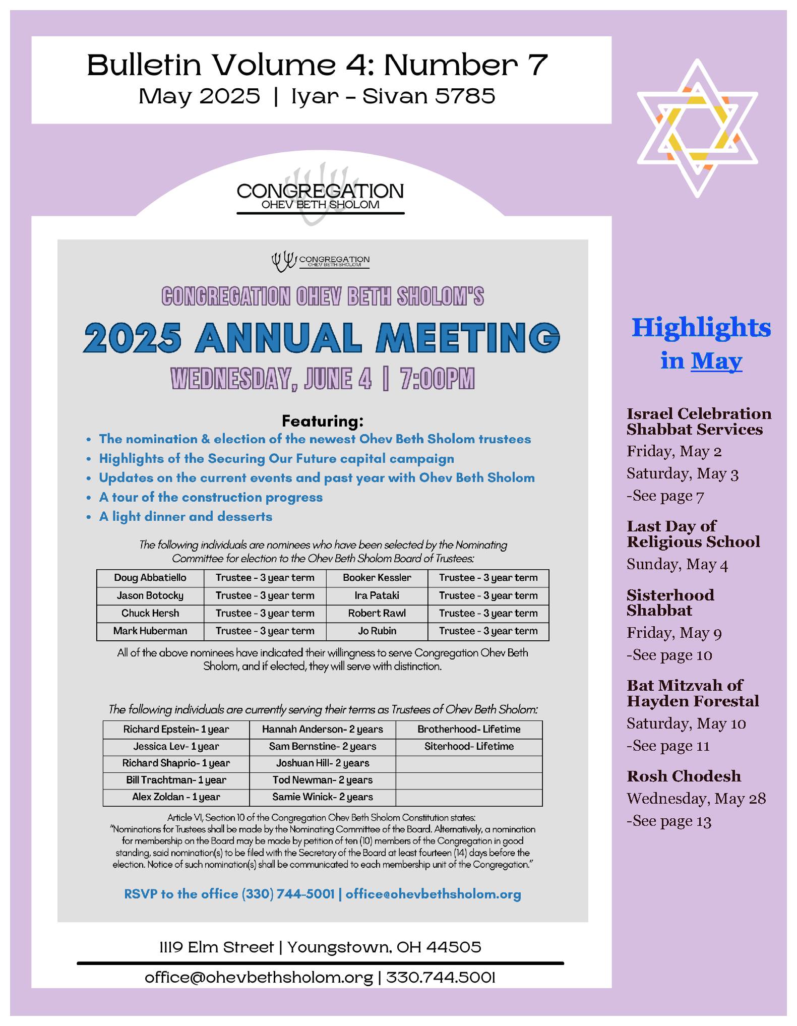 Congregation - May 2025 OBS Bulletin - https://mailchi.mp ...