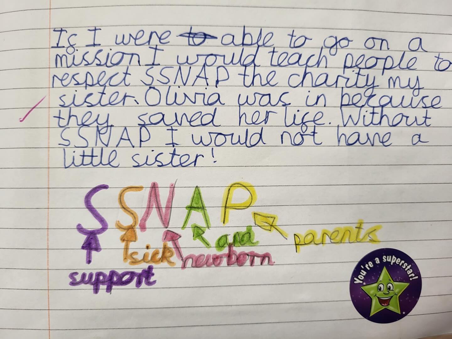 SSNAP - This touching message comes from a child whose family and ...