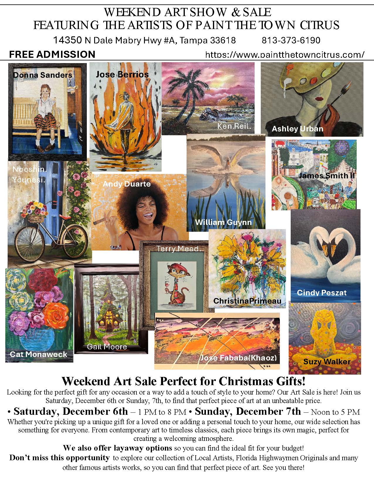 Free Art Show Featuring the Artists of Paint the Town Citrus