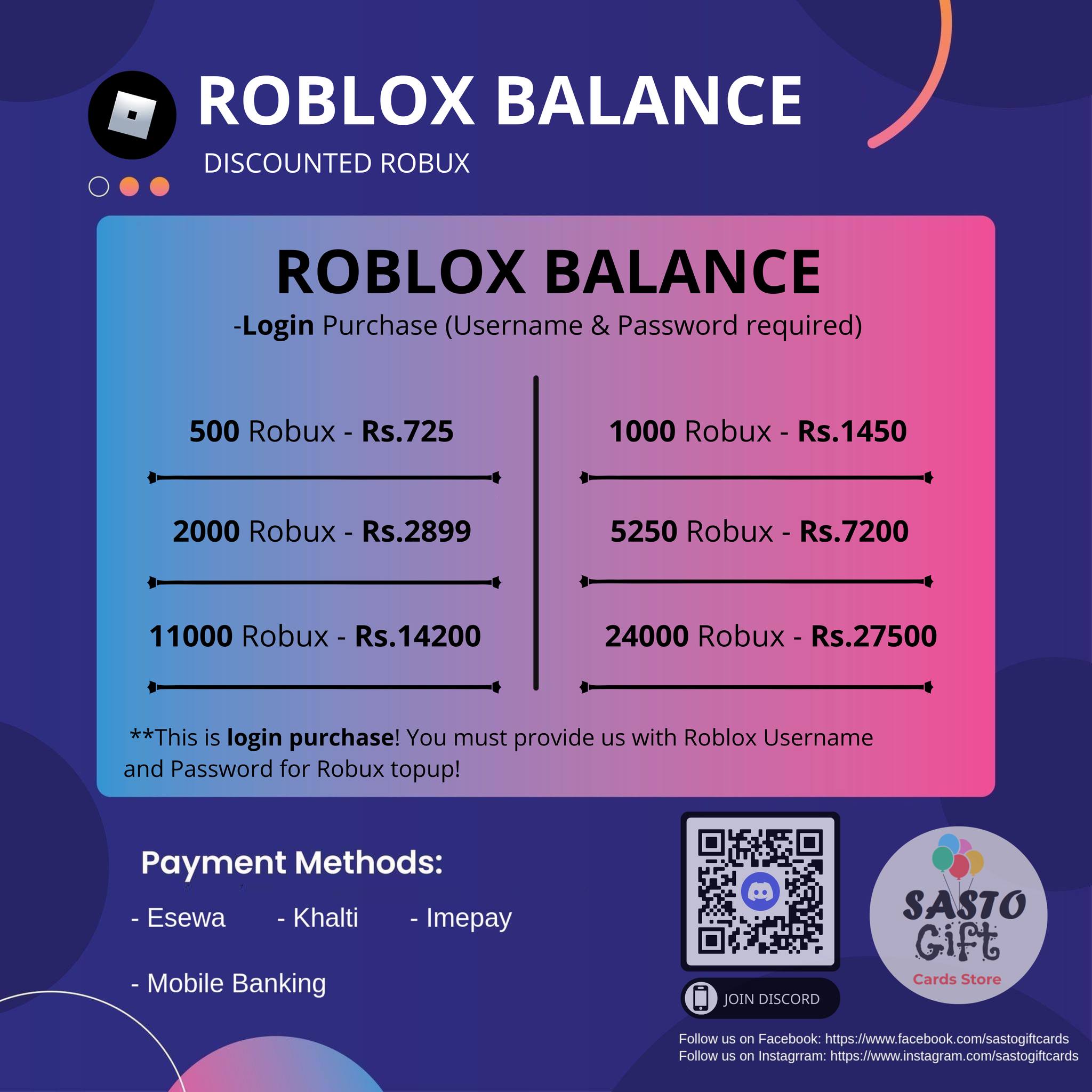🧱 CHEAPEST ROBUX IN NEPAL —... - Sasto Gift Cards Original | Facebook