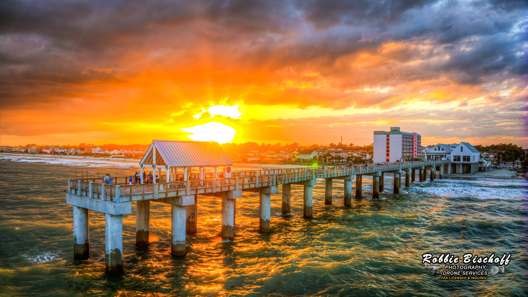 Robbie - Tonight's blazing sunset shining through the Surfside Beach ...