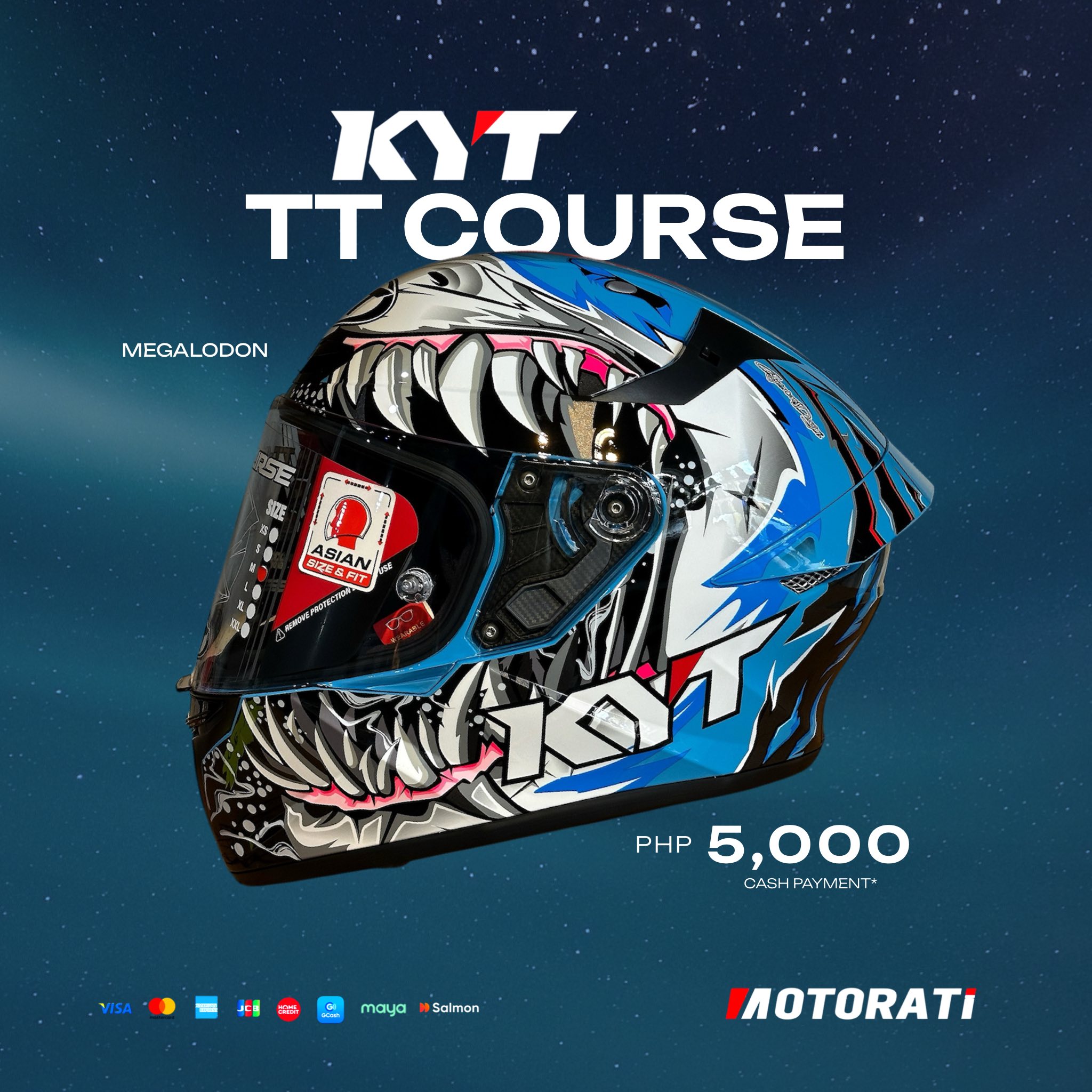KYT TT Course helmet available at Motorati Cycle Hub