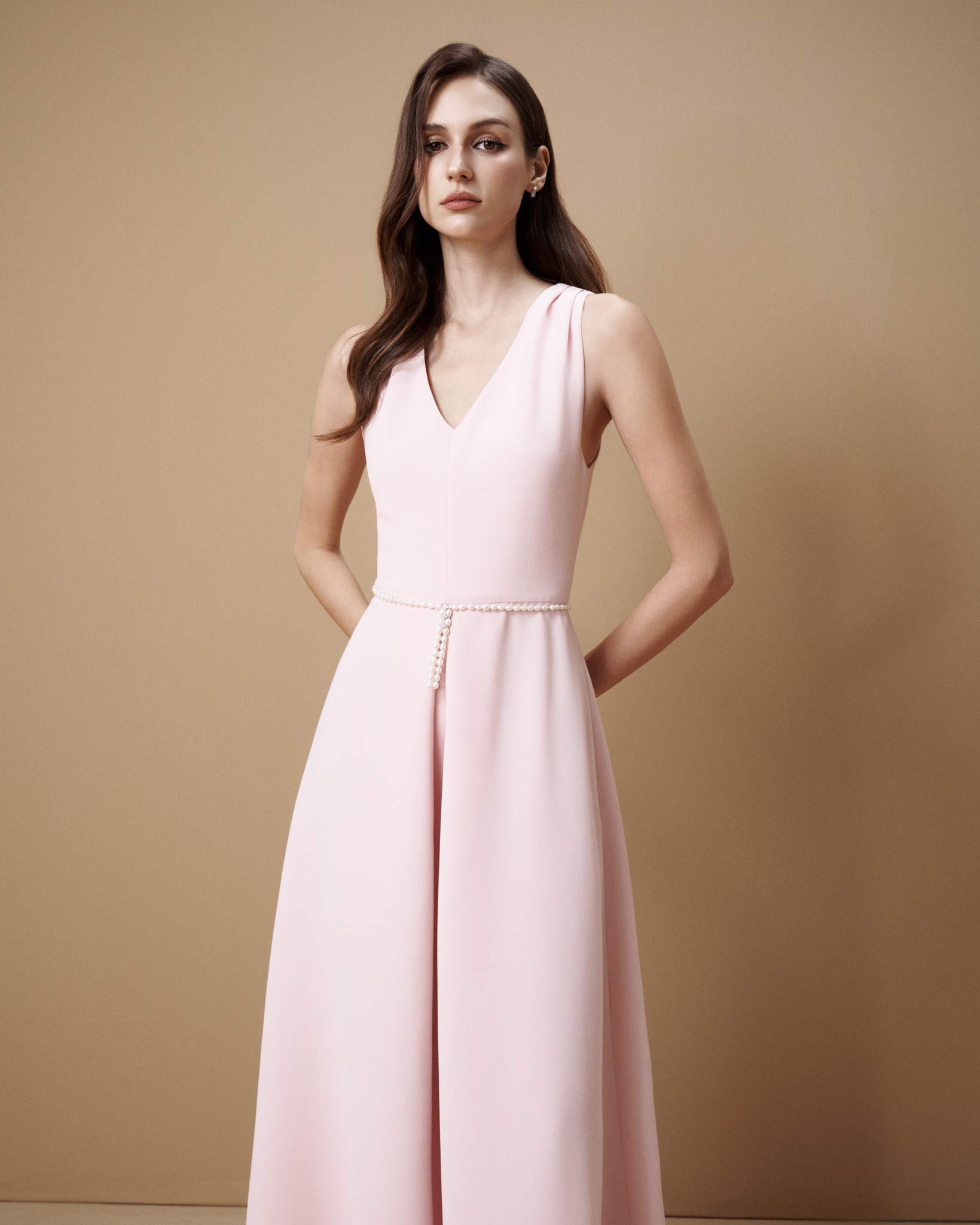 NOAR - Product: Solenne Dress Material: Soft Crepe Color: Pink Pastel ...