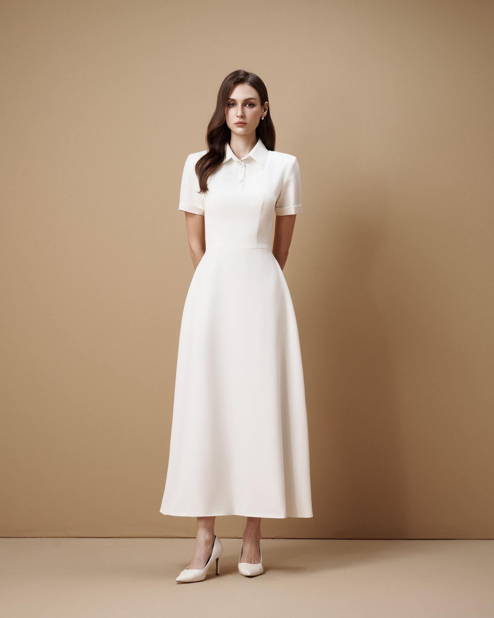 NOAR - Product: Marae Dress Material: Polyster Twill Color: Creamy ...