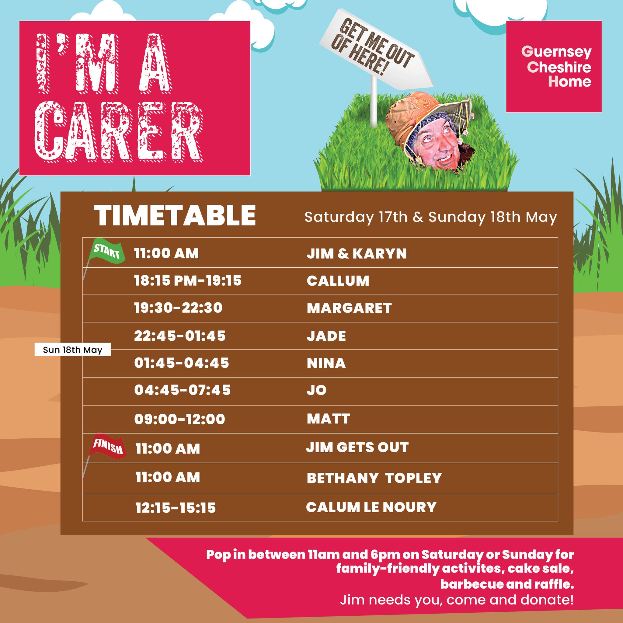 Guernsey - We have an official timetable for Jimmy's 24 hour challenge ...