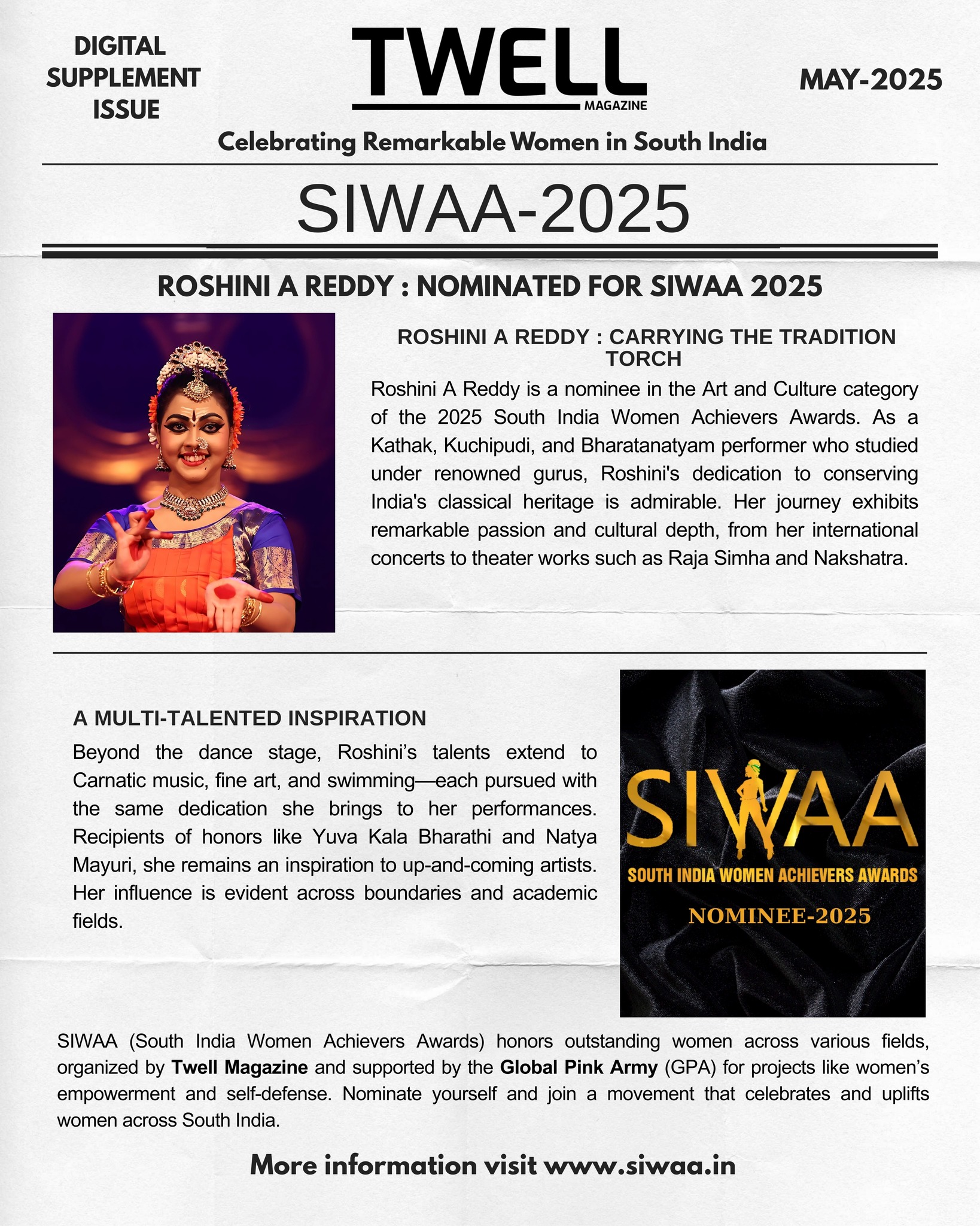 South - Meet Roshini A Reddy, SIWAA 2025 Proud Nominee in Art & Culture ...