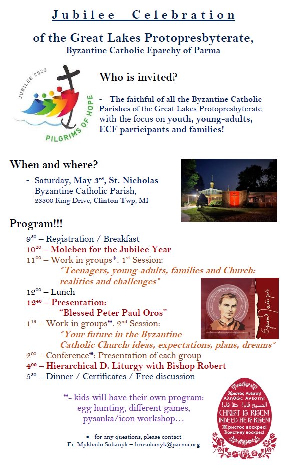 Eparchy - Celebrate the Jubilee Year with Us! Attention all faithful of ...