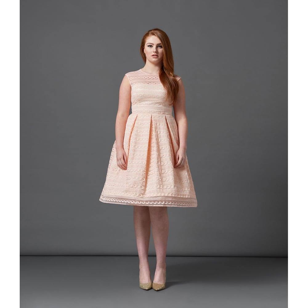 open lace back dress Blush Swing Dress