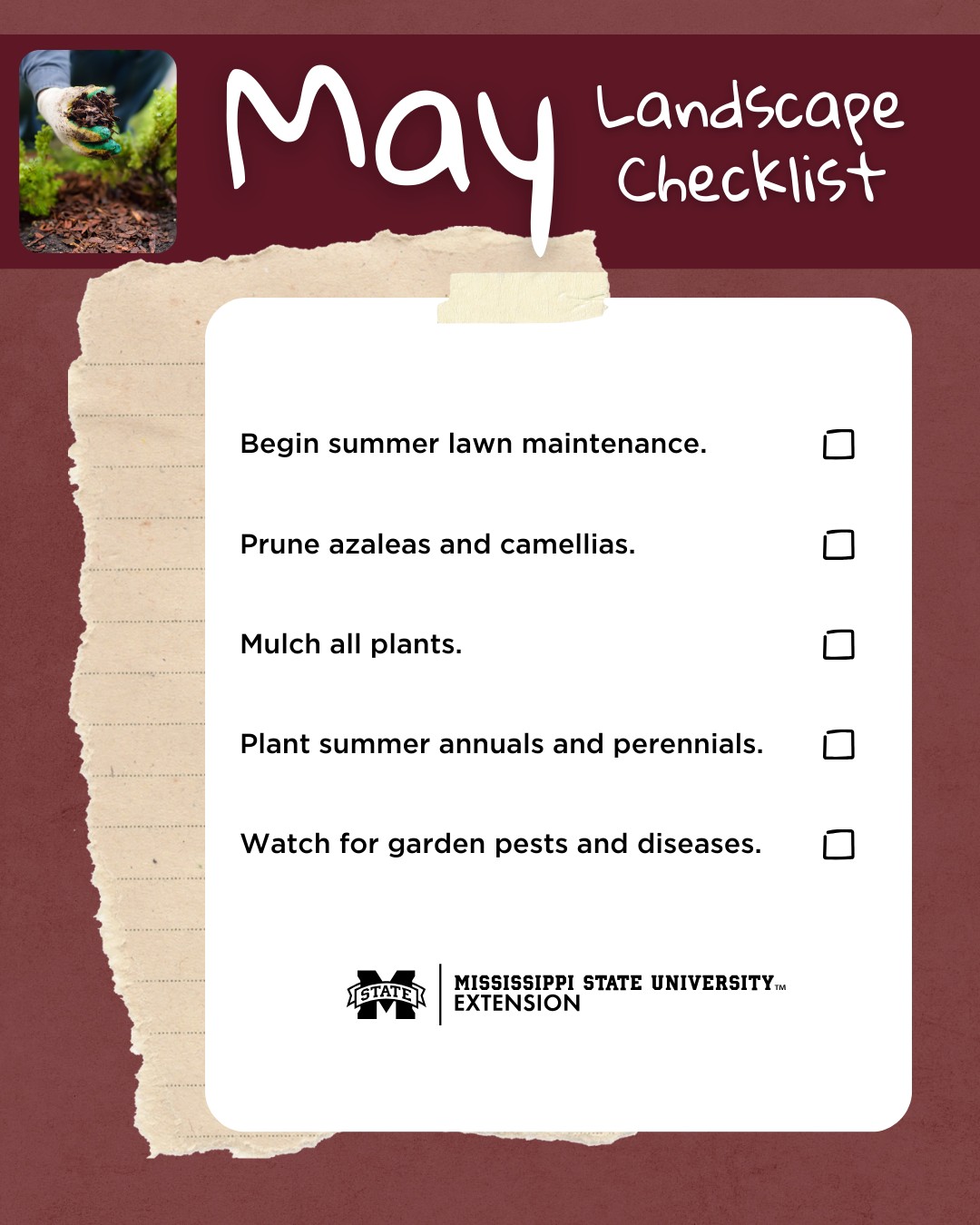 Mississippi - Here's your landscape checklist for May! Some tasks to ...