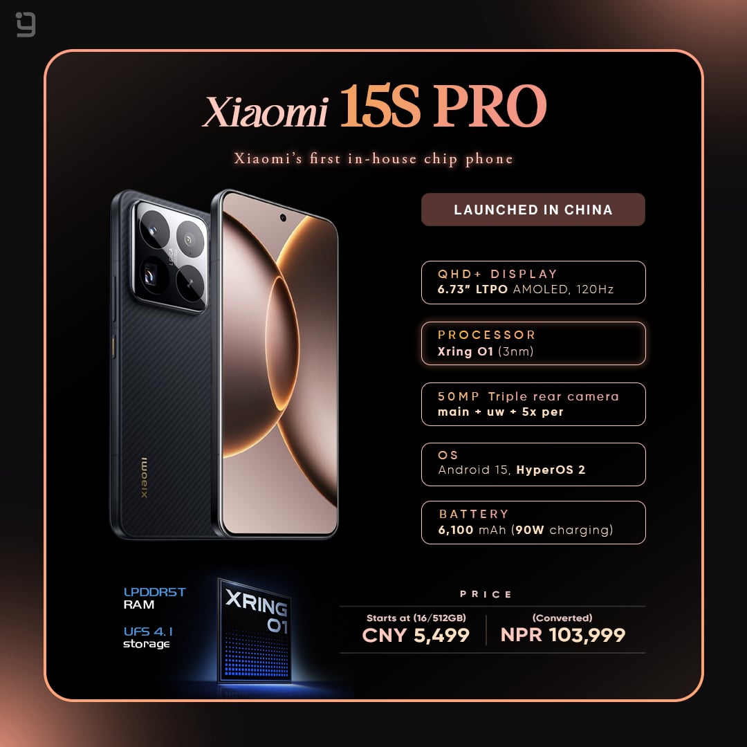 Xiaomi 15S Pro's Xring O1 chip compared to Snapdragon 8 Elite and