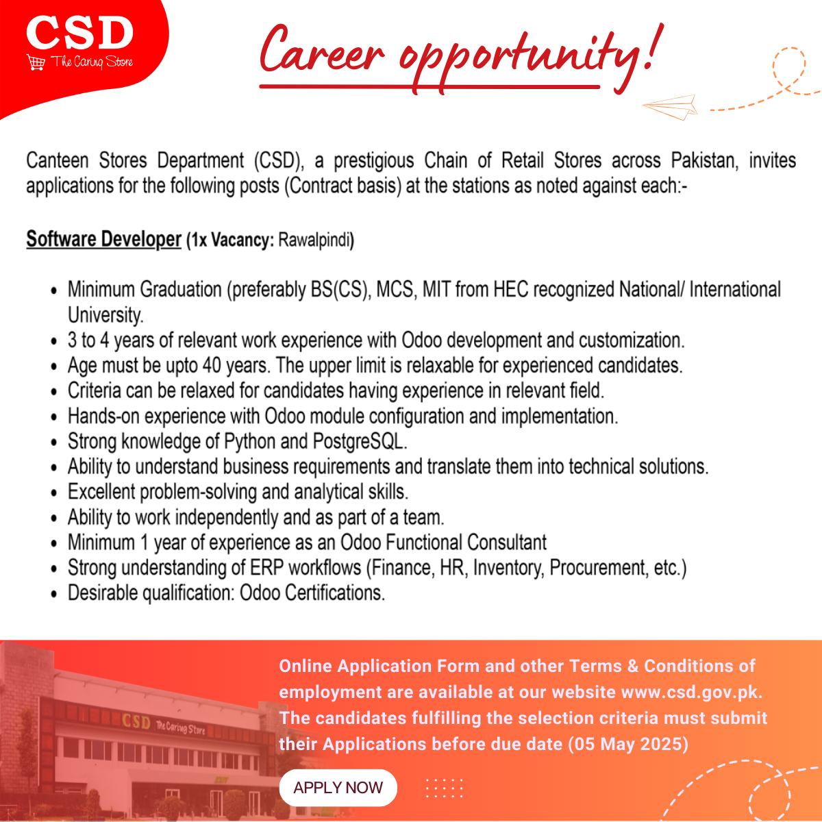 CSD - Join #CSD - Pakistan's Pioneer Retail Store Apply online Now ...