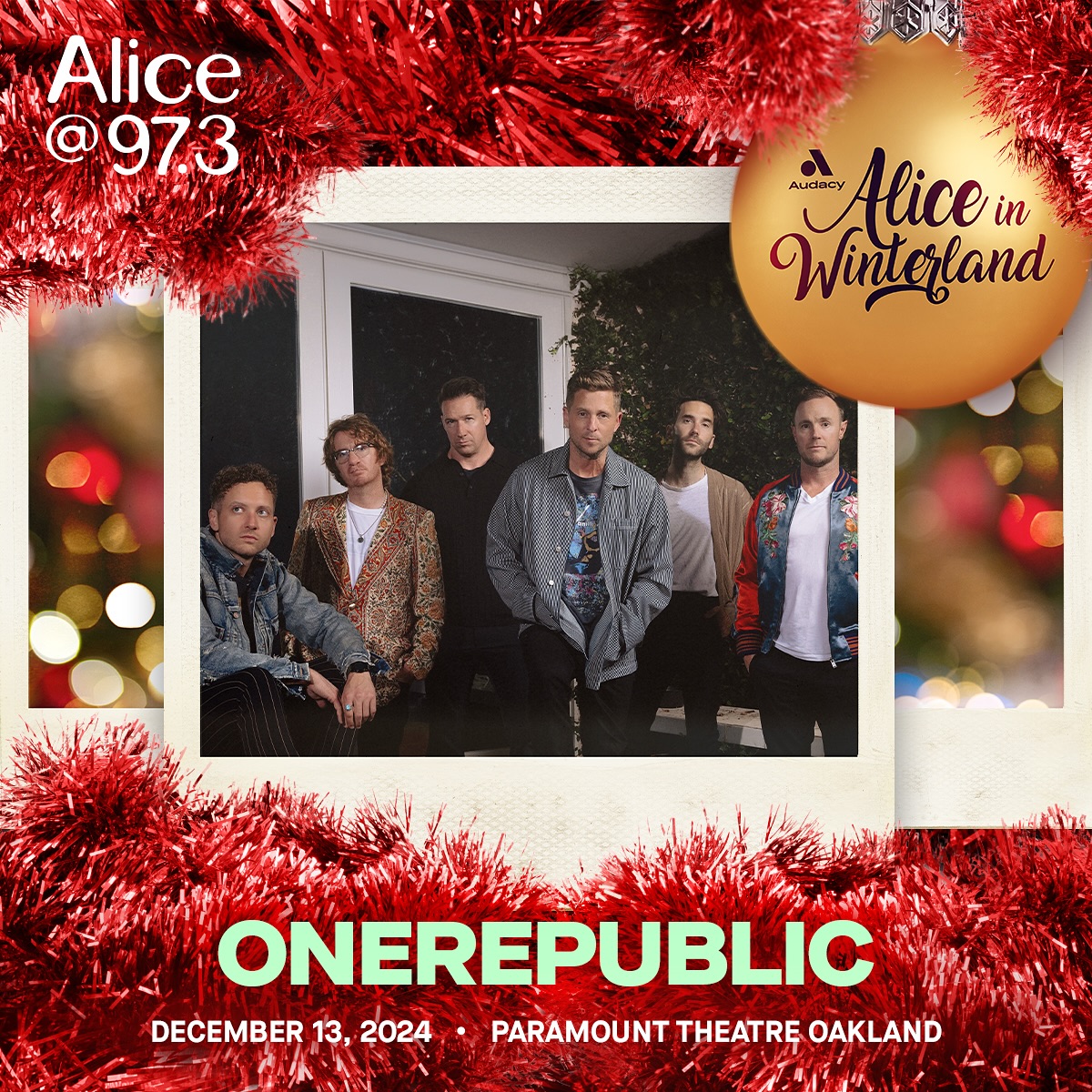 Excited to be playing @alice973 Alice In Winterland on 12/13 at
