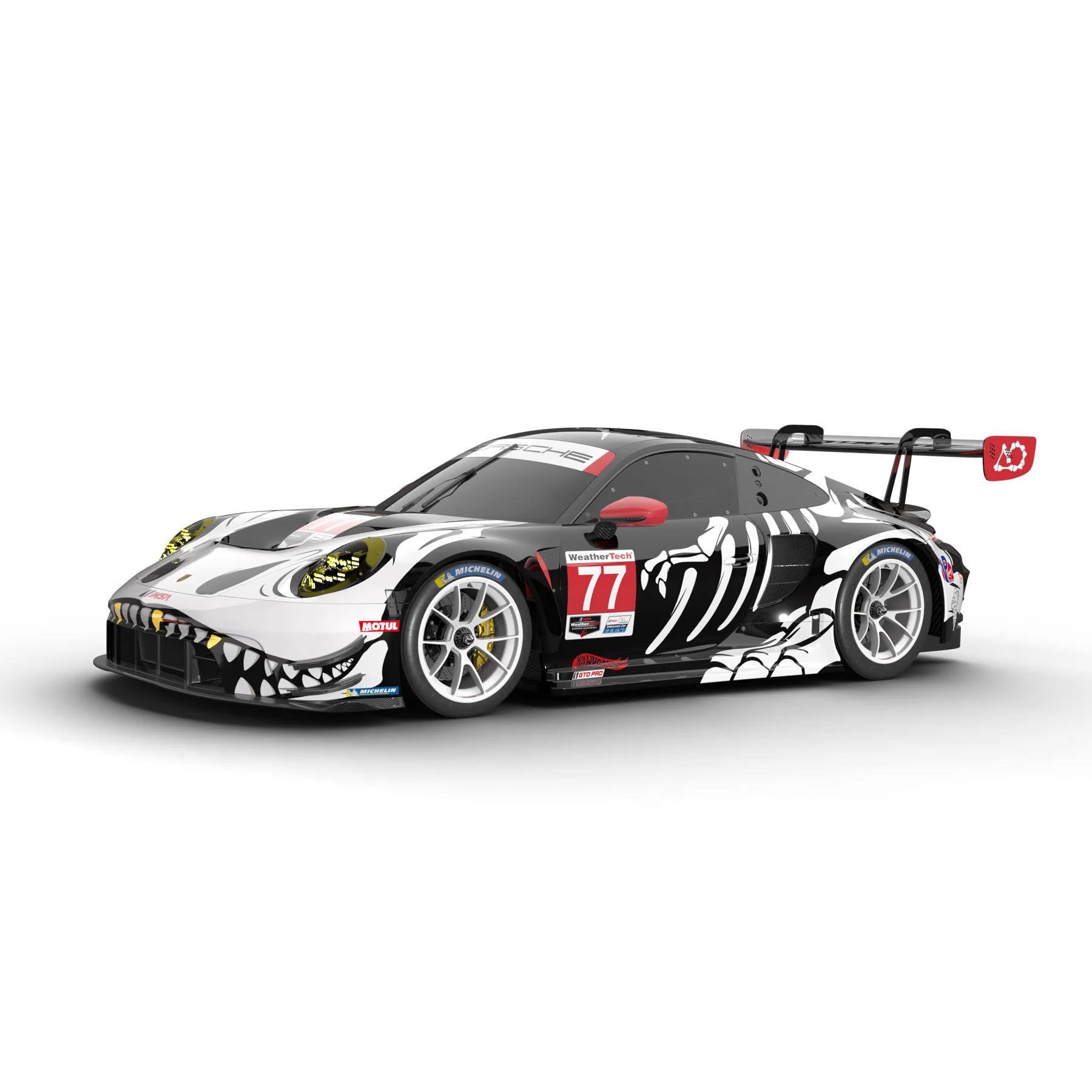 Hot Wheels Porsche in skeleton Halloween costume