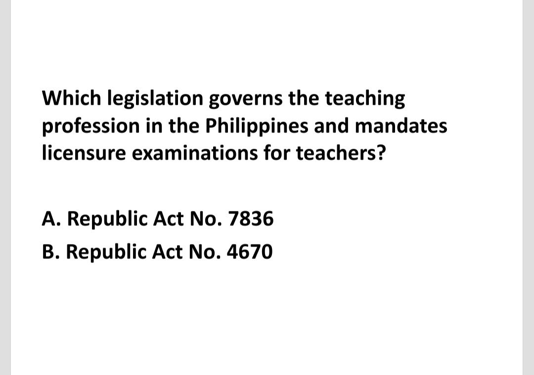 LET REVIEW 2025(PRC UPDATES) | Differences between RA 7836 and RA 4670 ...
