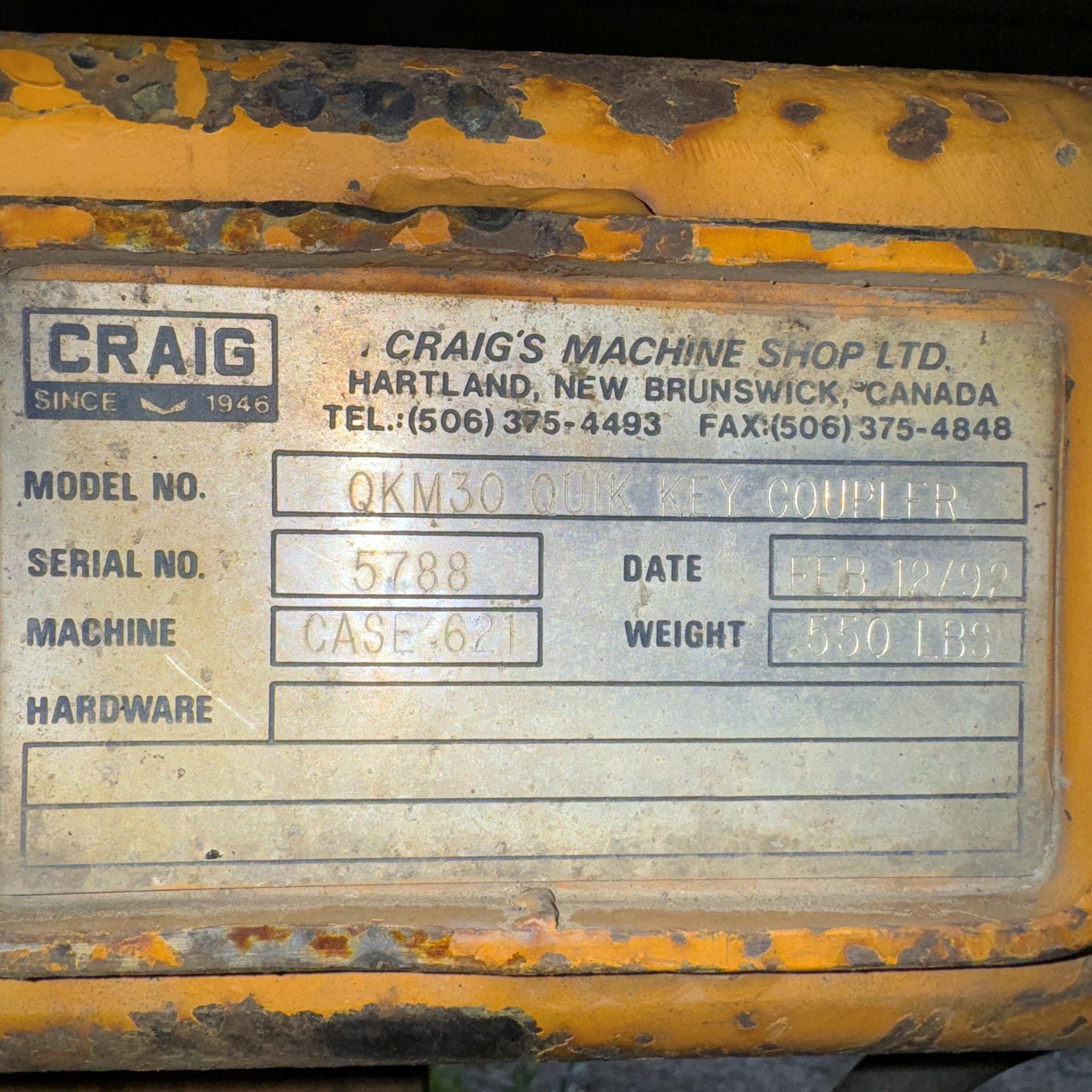 Craig - This Craig Quik Key Wheel Loader Coupler is over 30 years old ...