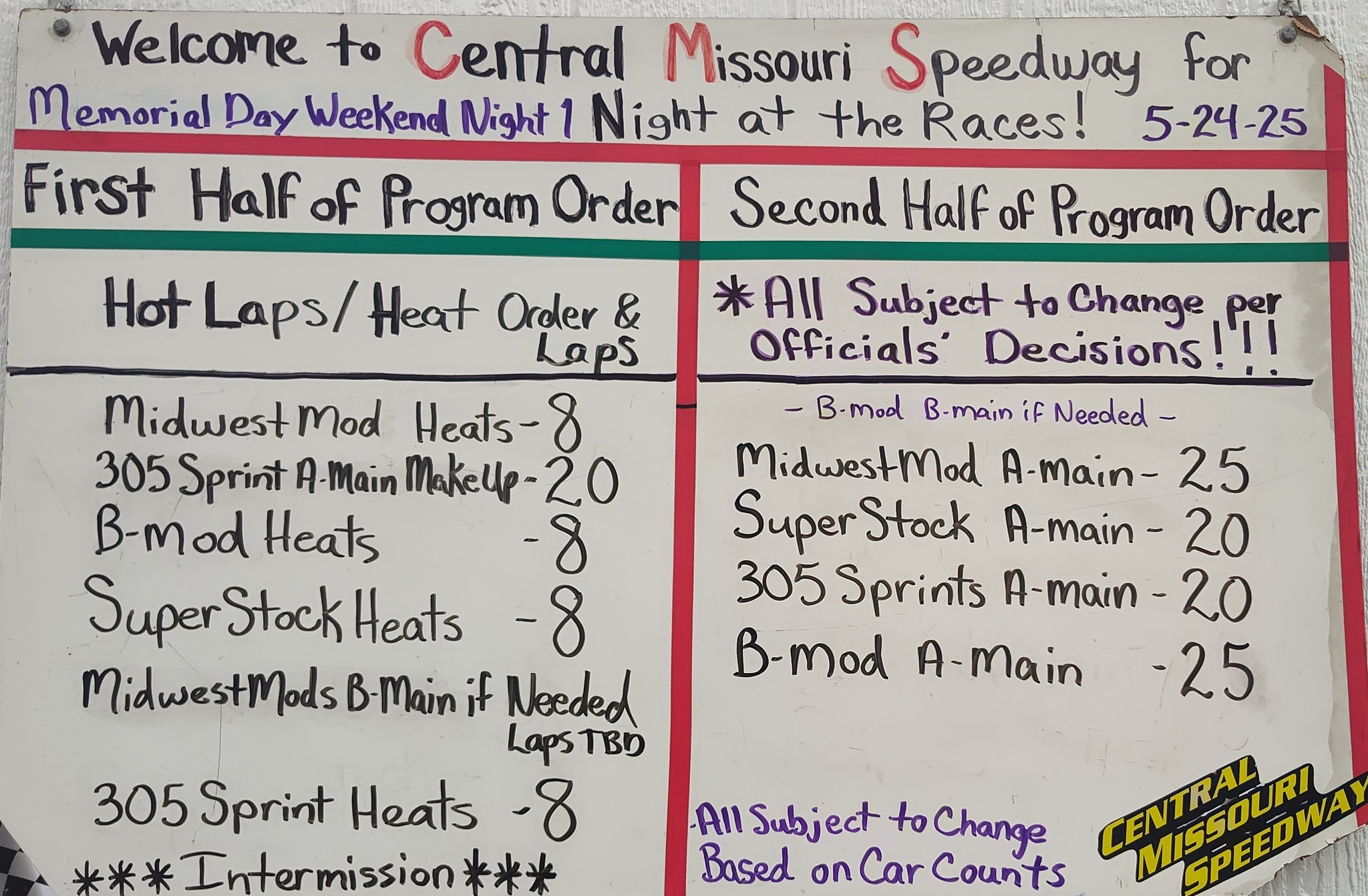 Central Missouri Speedway | Warrensburg MO