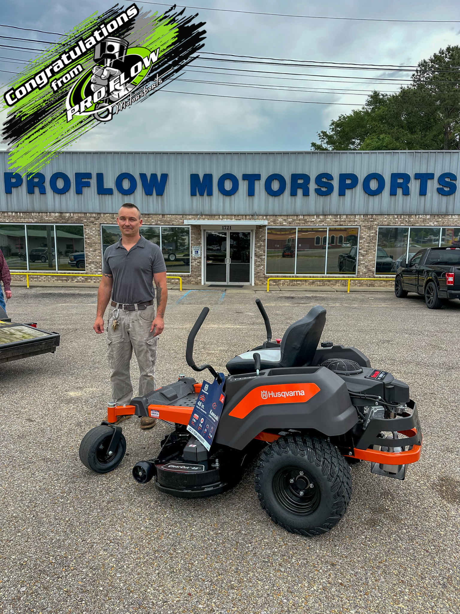 Proflow - Brian Milligan from Laurel, MS with his NEW Husqvarna Z248F ...