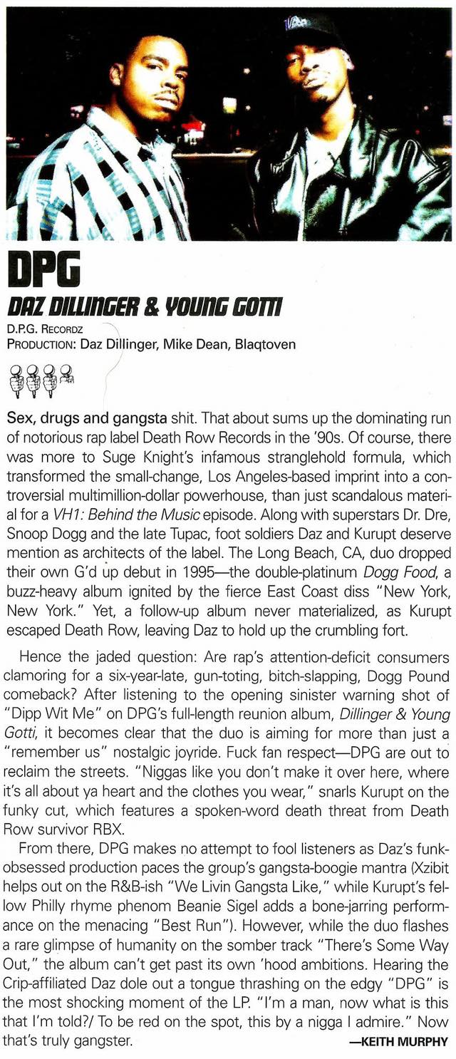 The Source's review and mic rating for Tha Dogg Pound's album