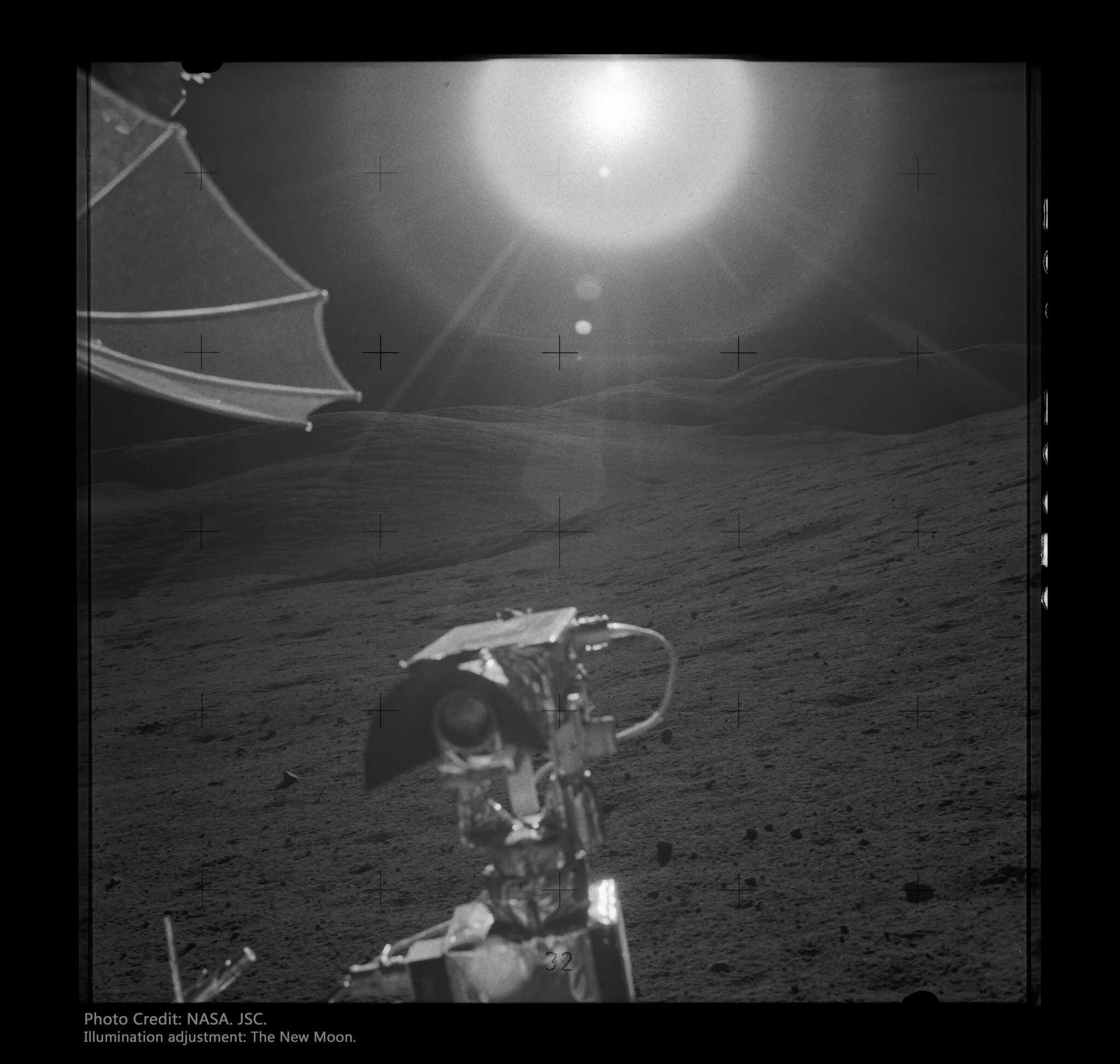 Apollo 17 moon surface view nearside Highlands