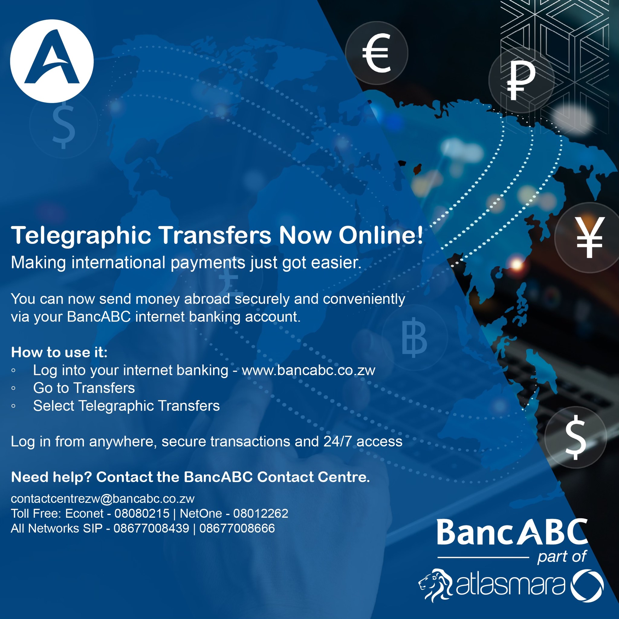 🌍 Big News! Telegraphic Transfers... - Banc ABC Zimbabwe | Facebook