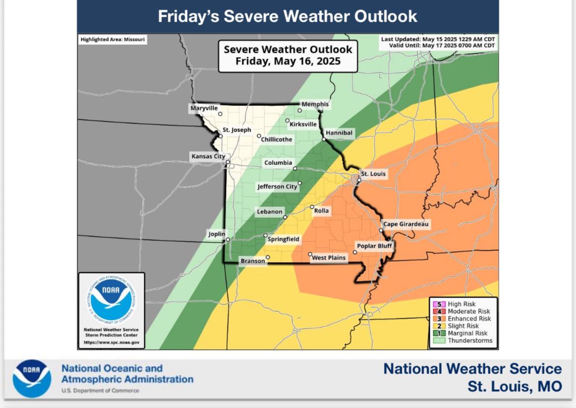 Missouri - ‼️⚠️There is an expanded Enhanced Risk area for severe ...
