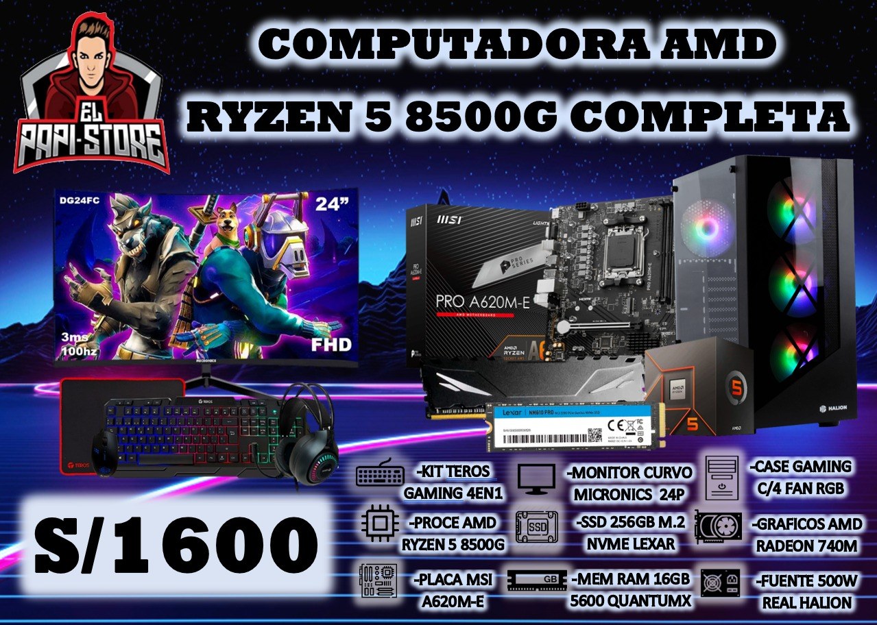 EL - LLEGO EL COMBO CON EL PROCE AMD RYZEN 5 8500G EN PC COMPLETA SUPER ...