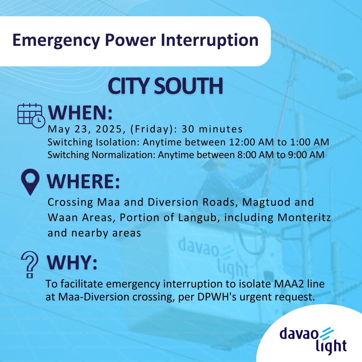 A gentle reminder to our... - Davao Light and Power Co. | Facebook