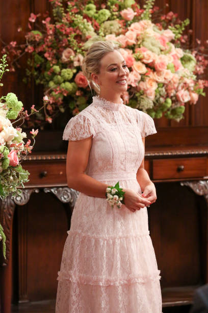 Penny congratulates Amy and Sheldon on their wedding