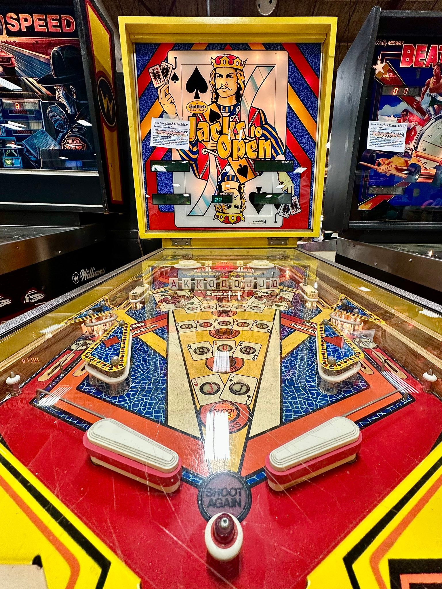 1984 Gottlieb Jacks to Open solid state pinball machine. 2,340 