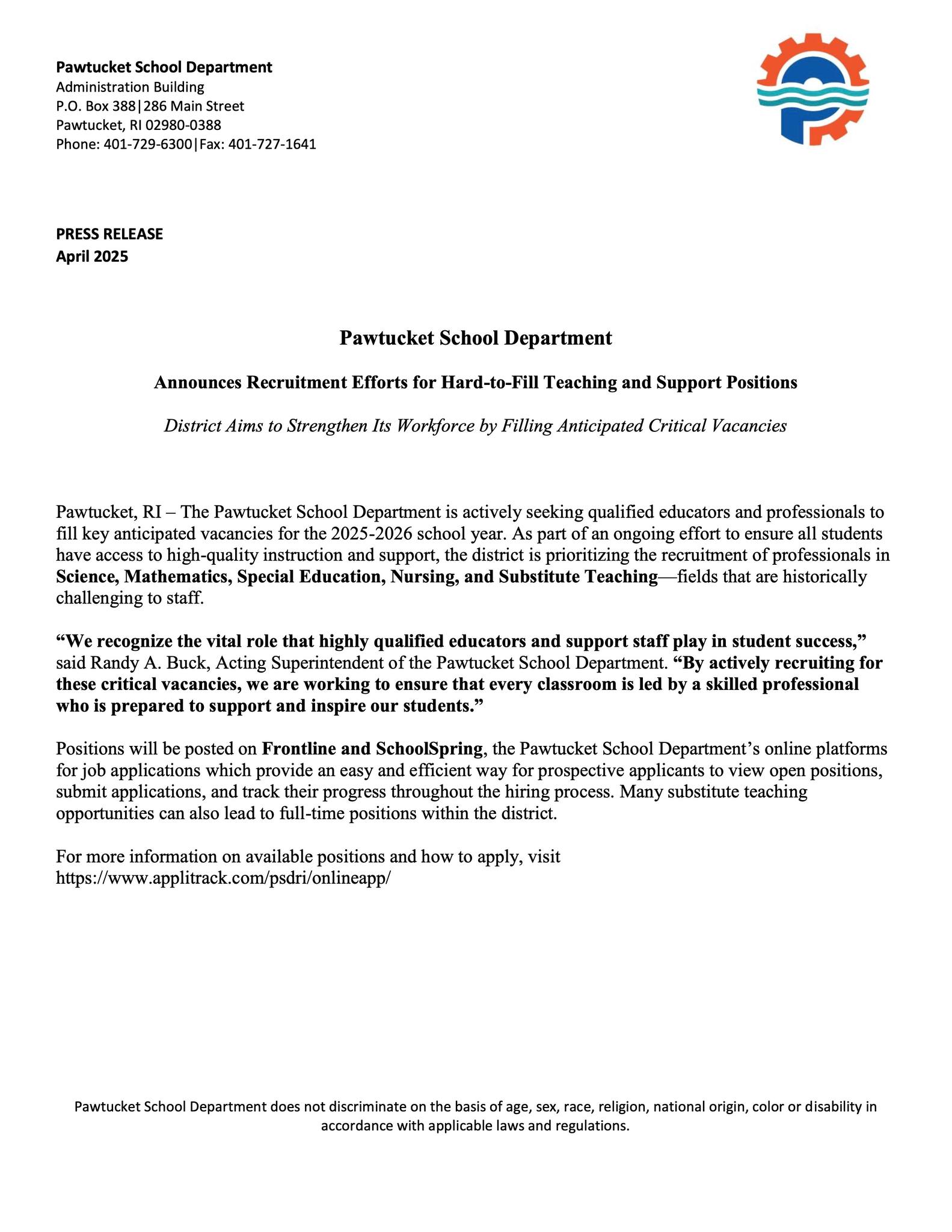 Pawtucket School Department - Attention educators! We’re excited to ...