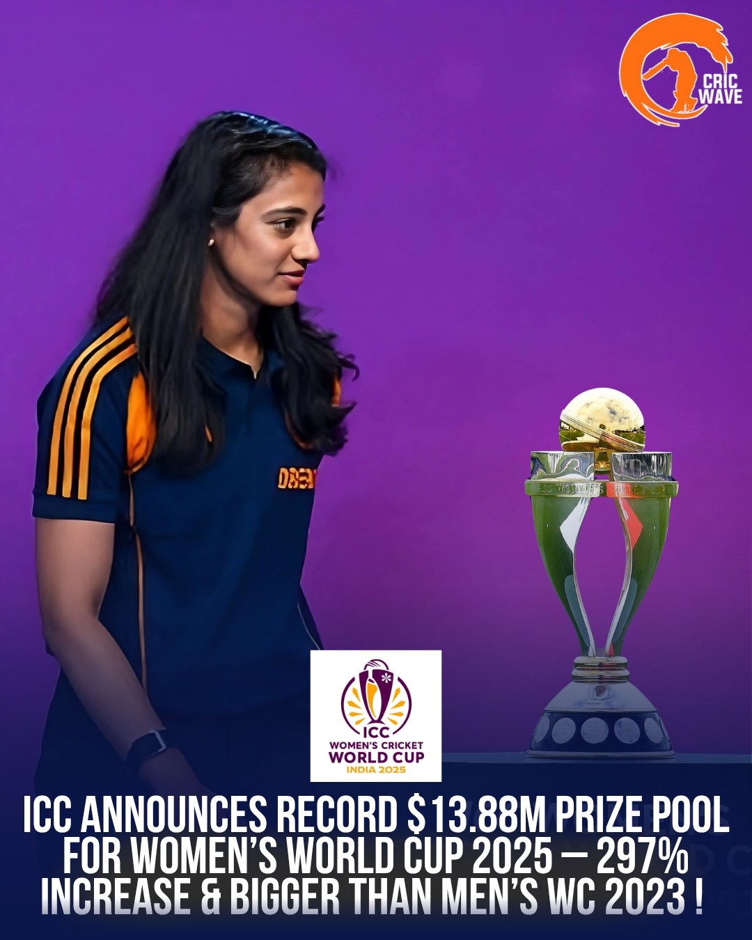 CricWave - 📢 Record shattered! Women’s CWC 2025 prize money: $13.88M 💎 ...