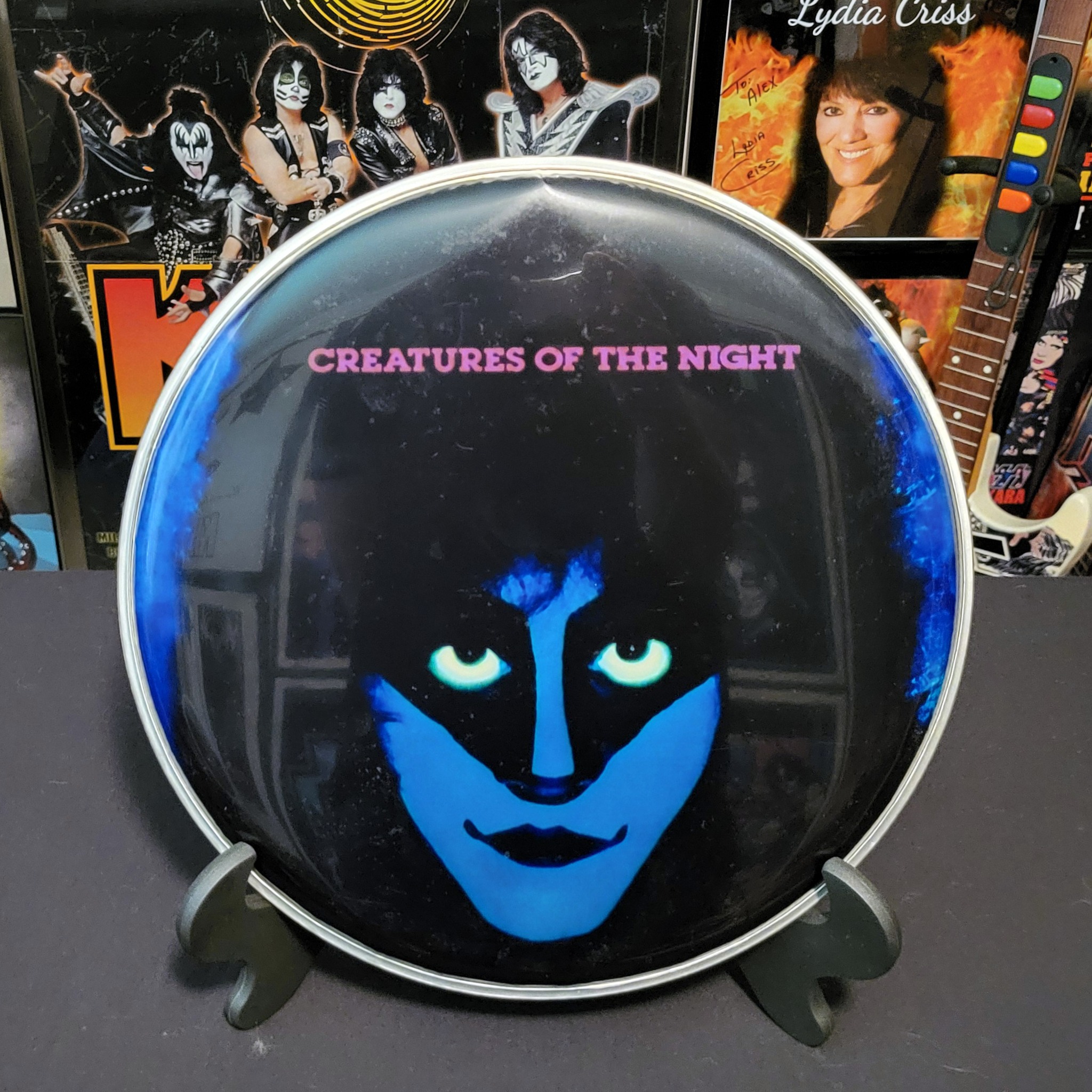 KISS autographed Eric Singer drum heads review