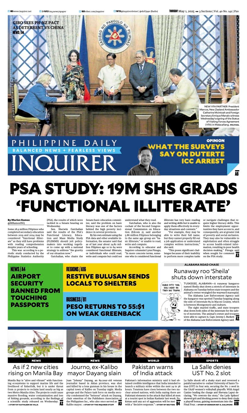 INQUIRER.net - Today's Inquirer front page (May 1, 2025).... | Facebook