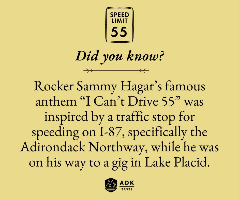 Sammy Hagar's 'I Can't Drive 55' inspired by Adirondack Northway