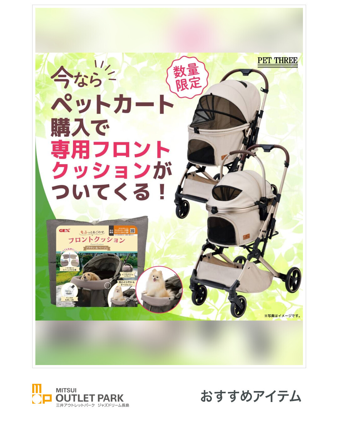 PET THREE 「数量限定のペットカート入荷！！」 ---------- 三井