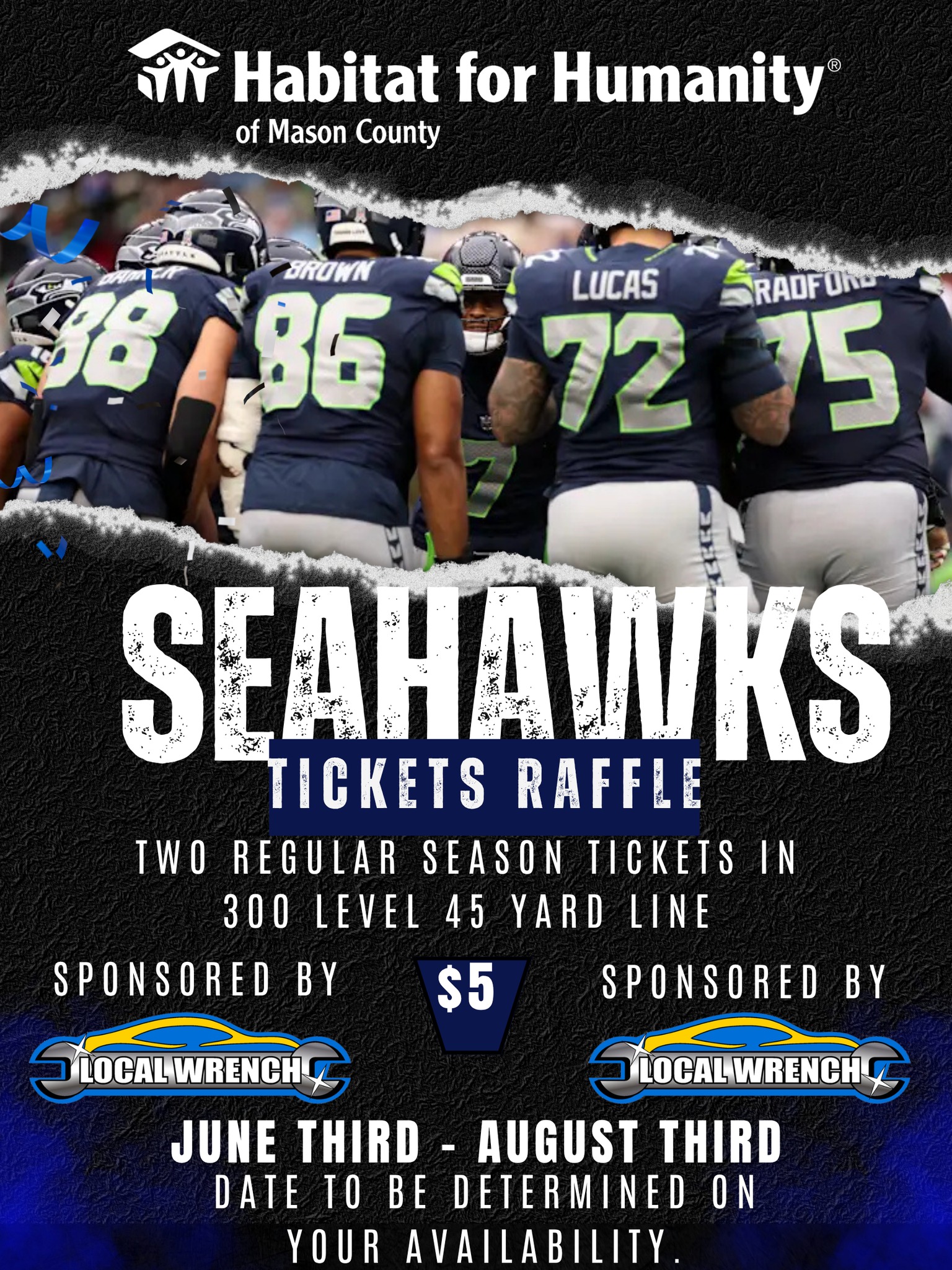 🎉 SEAHAWKS TICKET... - Habitat For Humanity of Mason County | Facebook