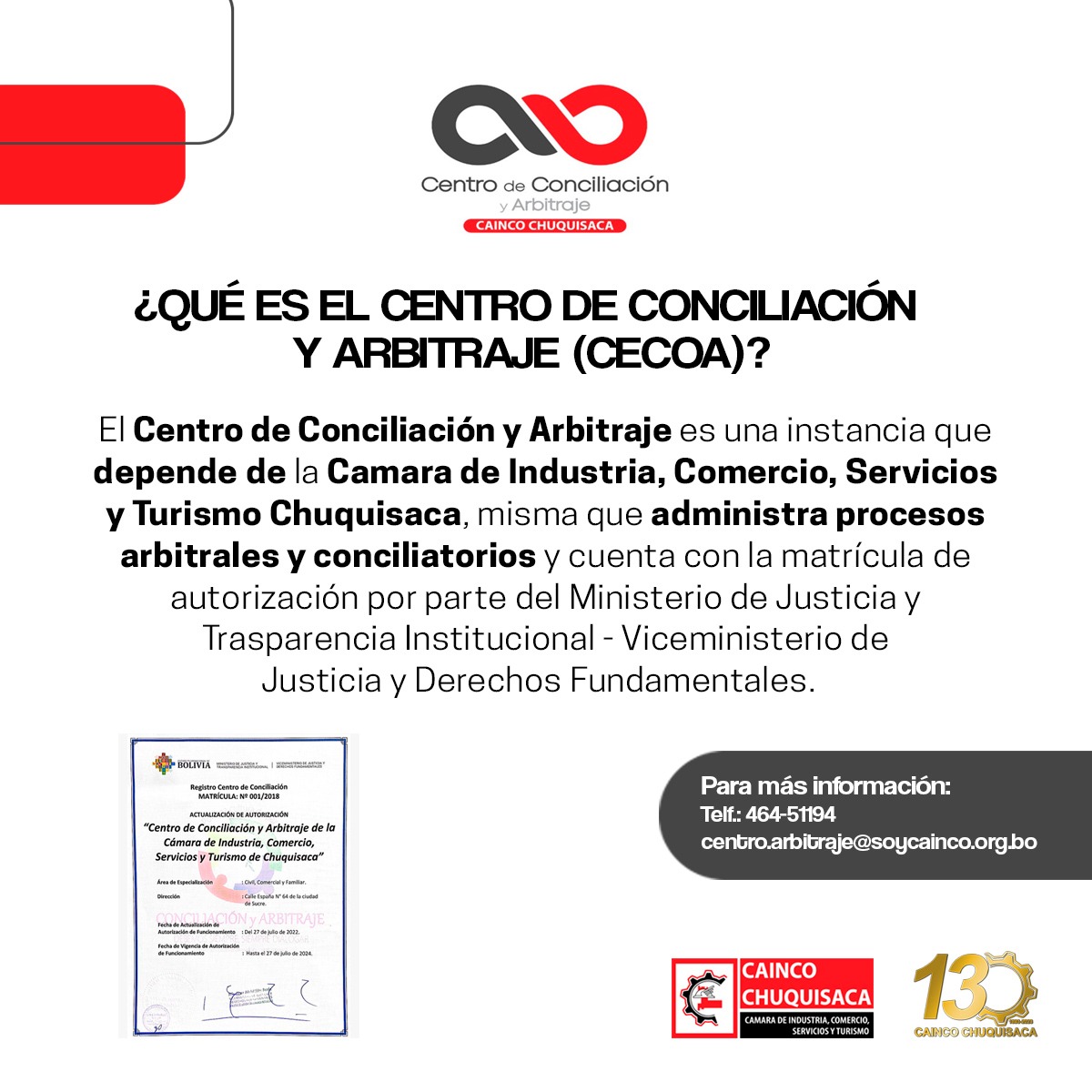 ¿Sab... - Centro de Conciliación y Arbitraje CECOA - Cainco Ch