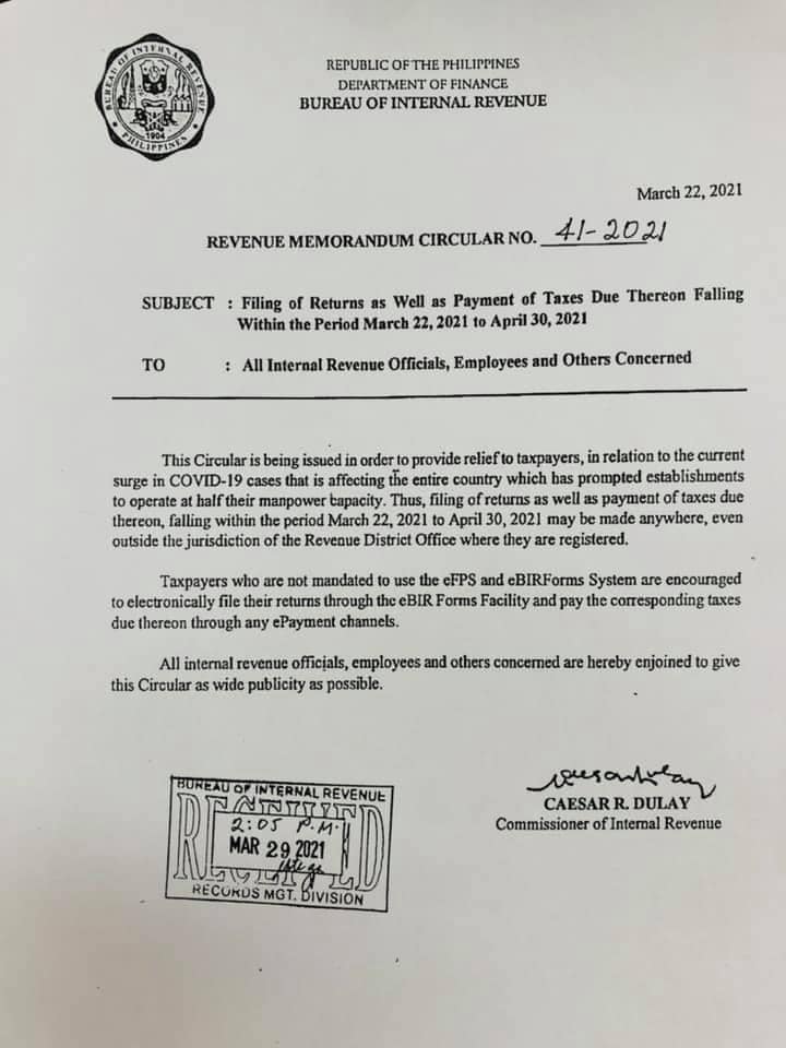 BIR Revenue District Office 044 - Taguig/Pateros - ‼️HEADS UP TAXPAYERS ...