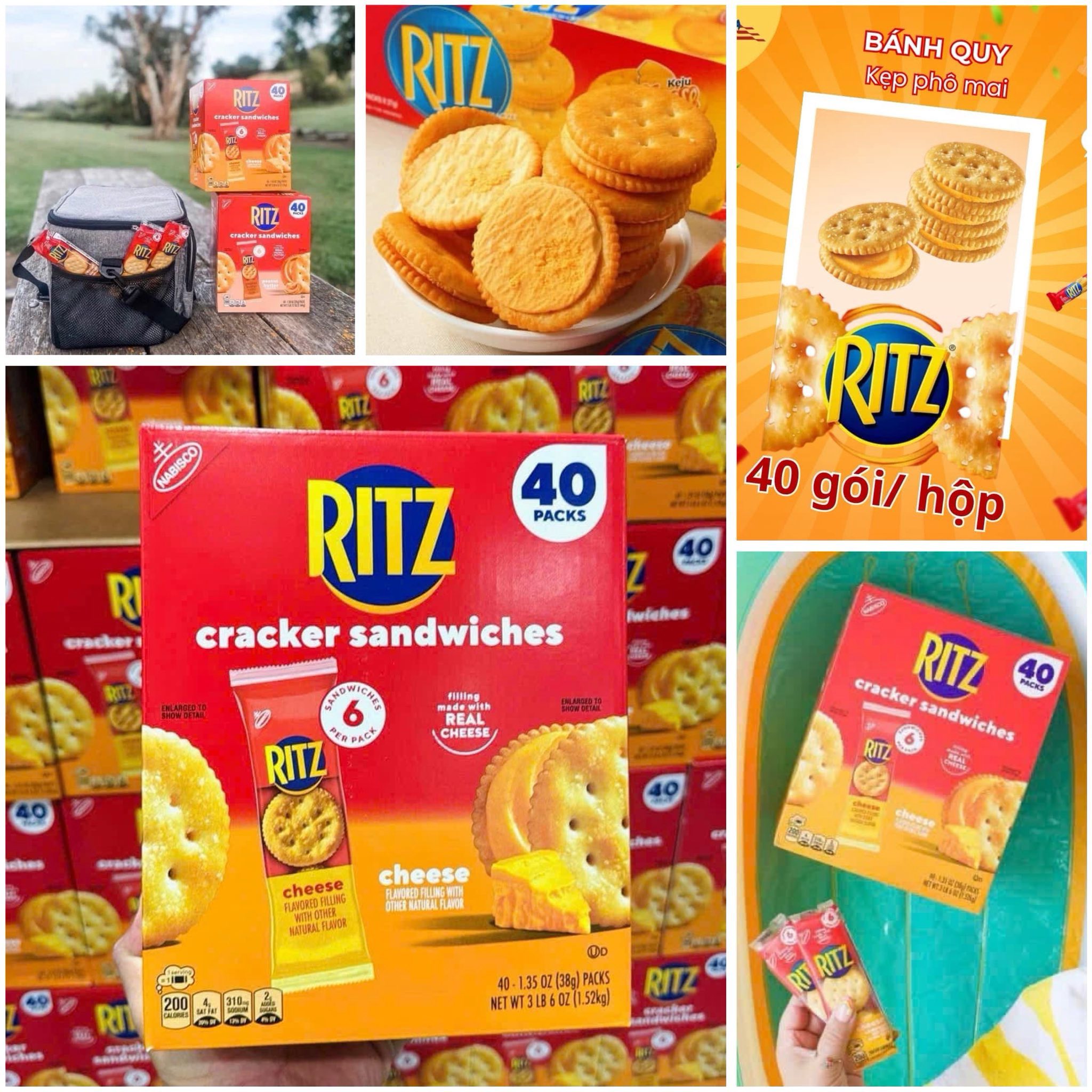 Xốp - Bánh Ritz Giòn Kẹp Phô Mai Hộp 40 Gói ️‍🔥 👉 Ăn ngon, tiện lợi, cả ...