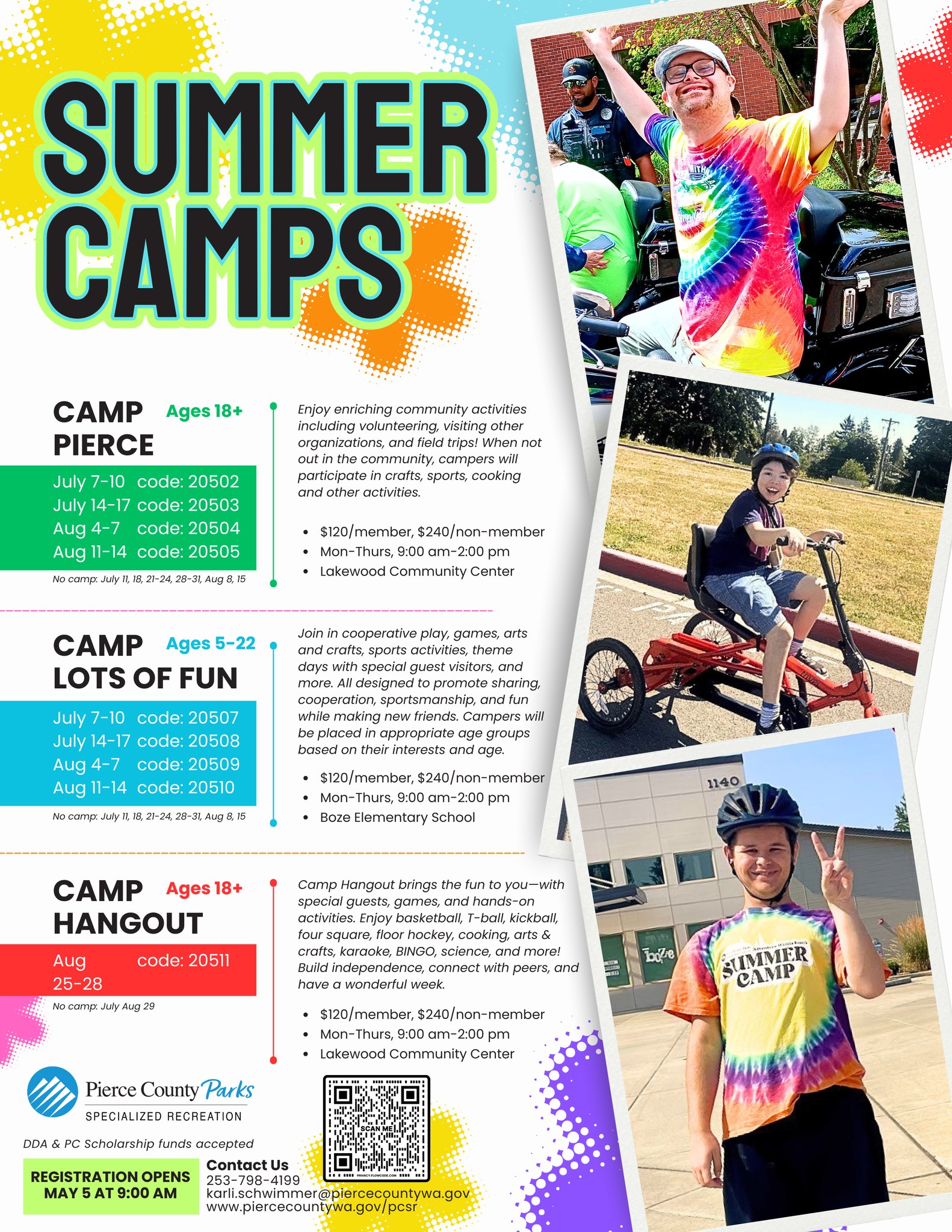 PCSR Summer Camp Registration in Lakewood, WA