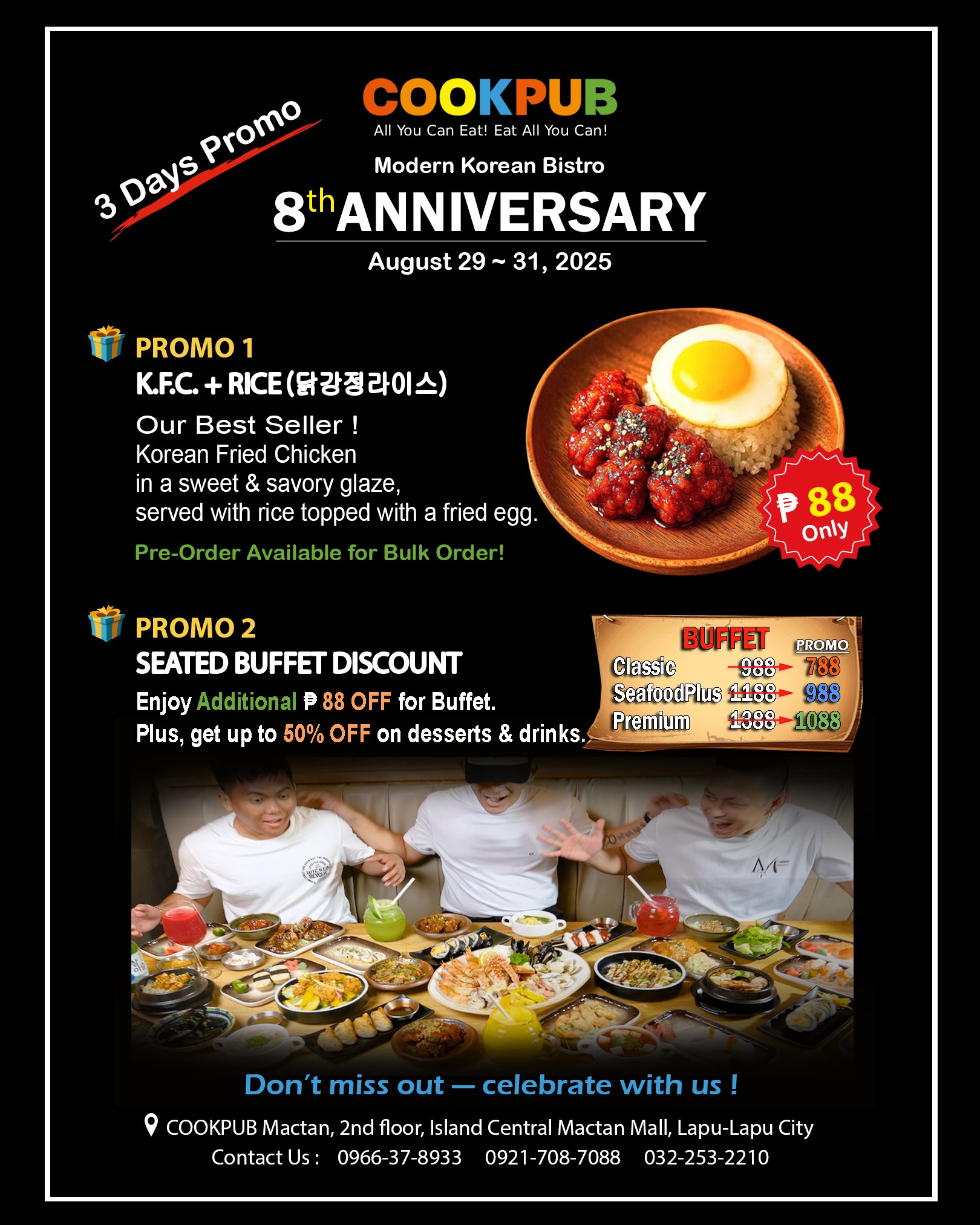 🎉 8th Anniversary Celebration 🎉 3... - CookPub - Cebu Mactan | Facebook
