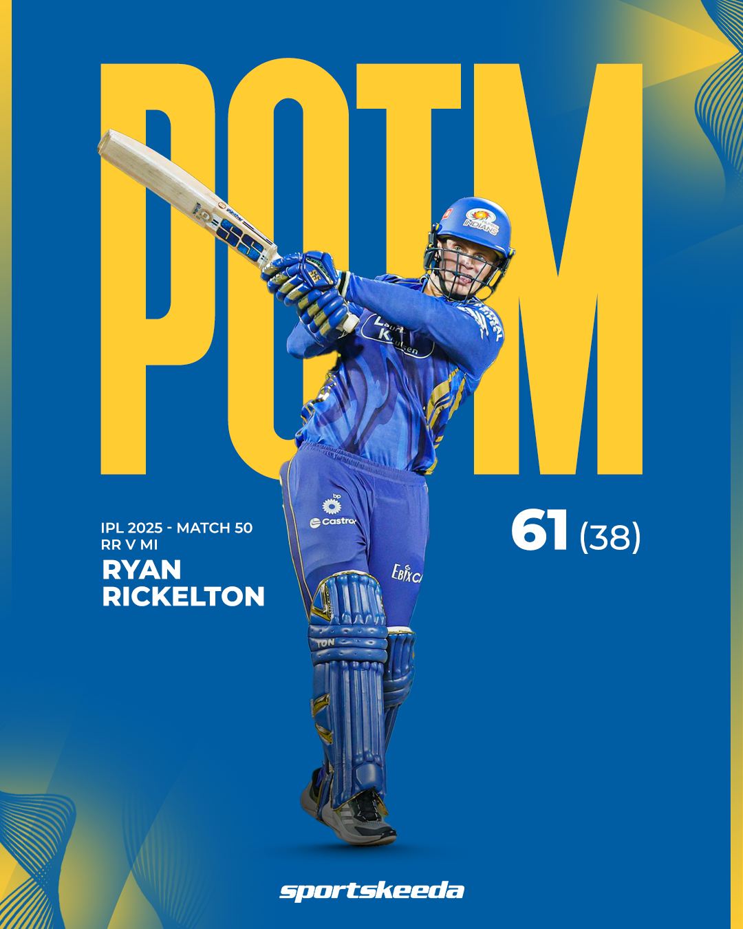 Sportskeeda - Ryan Rickelton bags the Player of the Match award for his ...