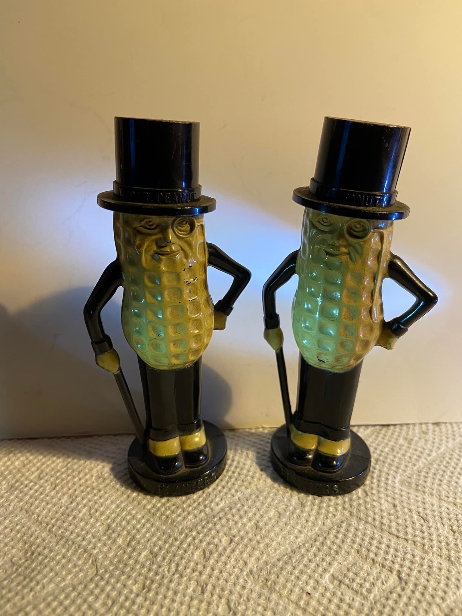 From Planters Peanuts. Mr Peanut salt and pepper shakers. A memory 😉