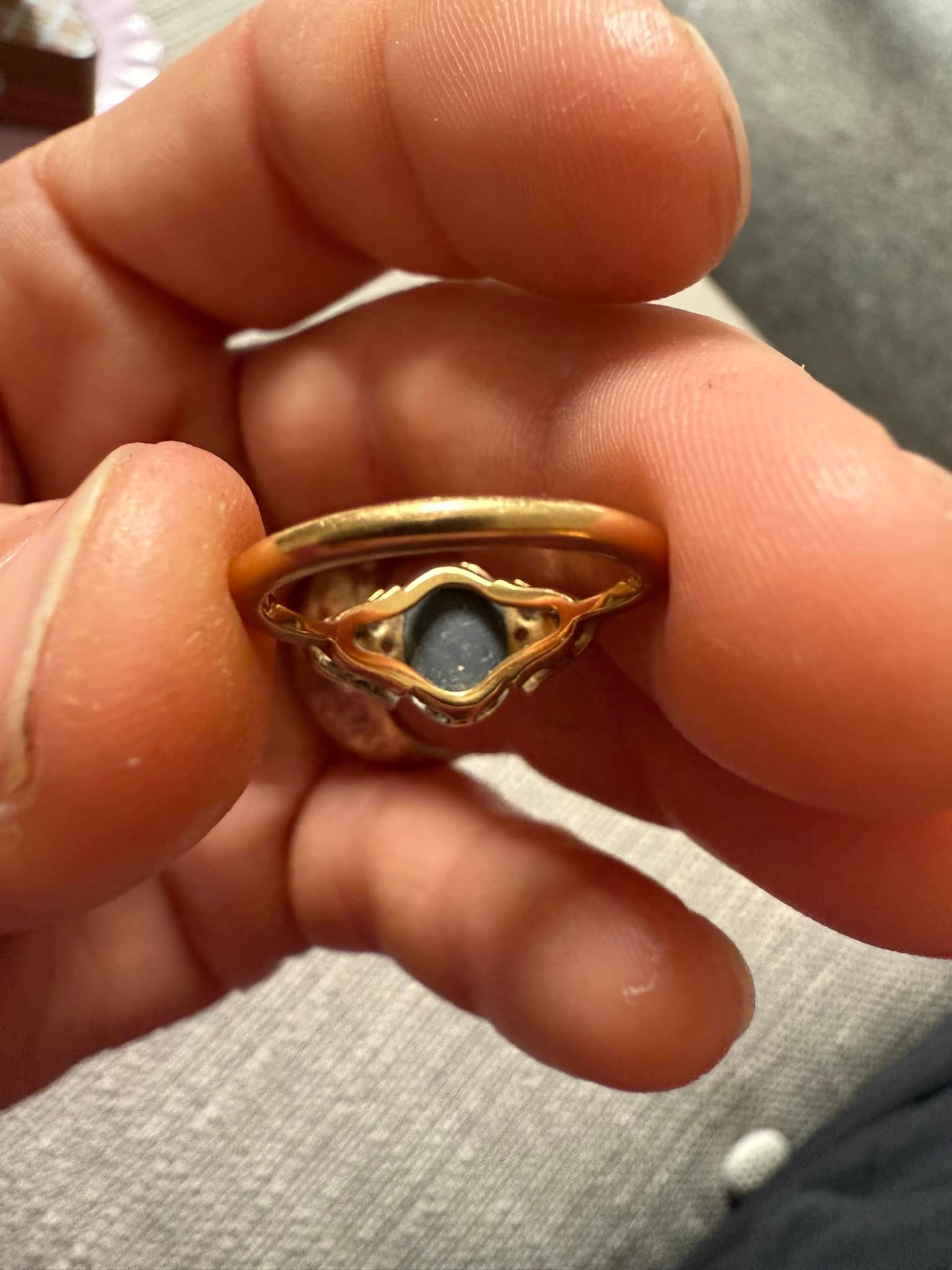 What are the blue stones in these vintage rings?