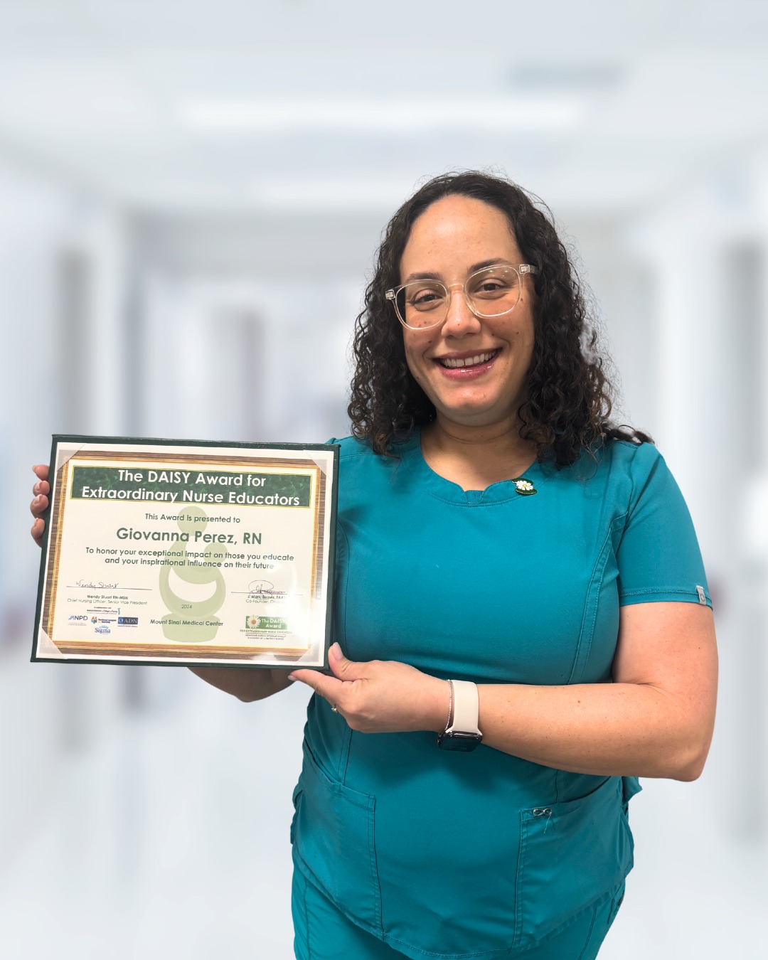 Mount - Congratulations to Giovanna Perez, RN, for winning the Educator ...