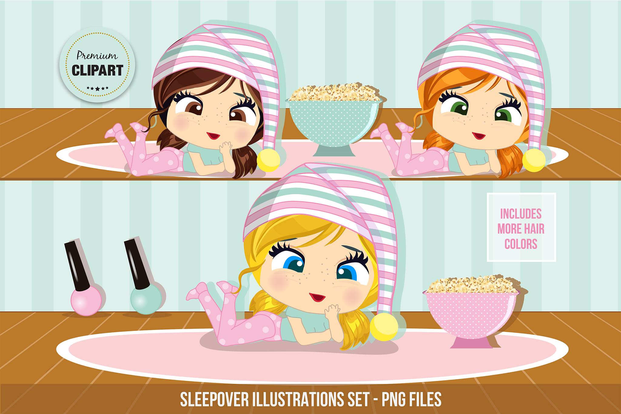 PremiumClipart - NEW! Slumber party clipart set! 60% off...