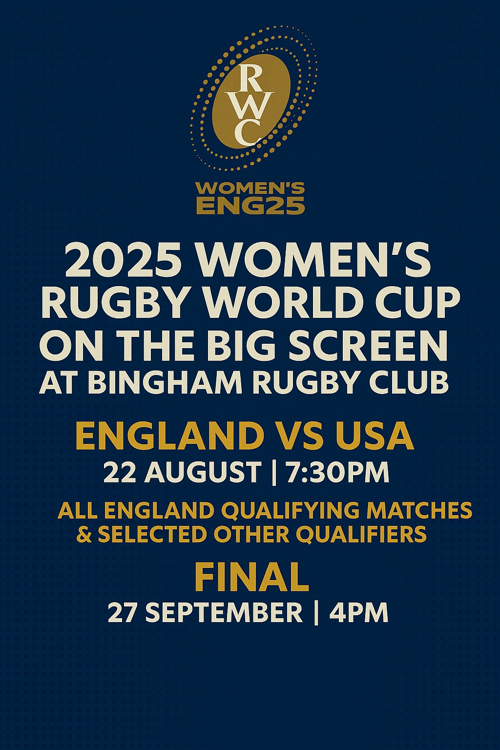 Bingham RUFC - 🎉 The 2025 Women’s Rugby World Cup Is... | Facebook